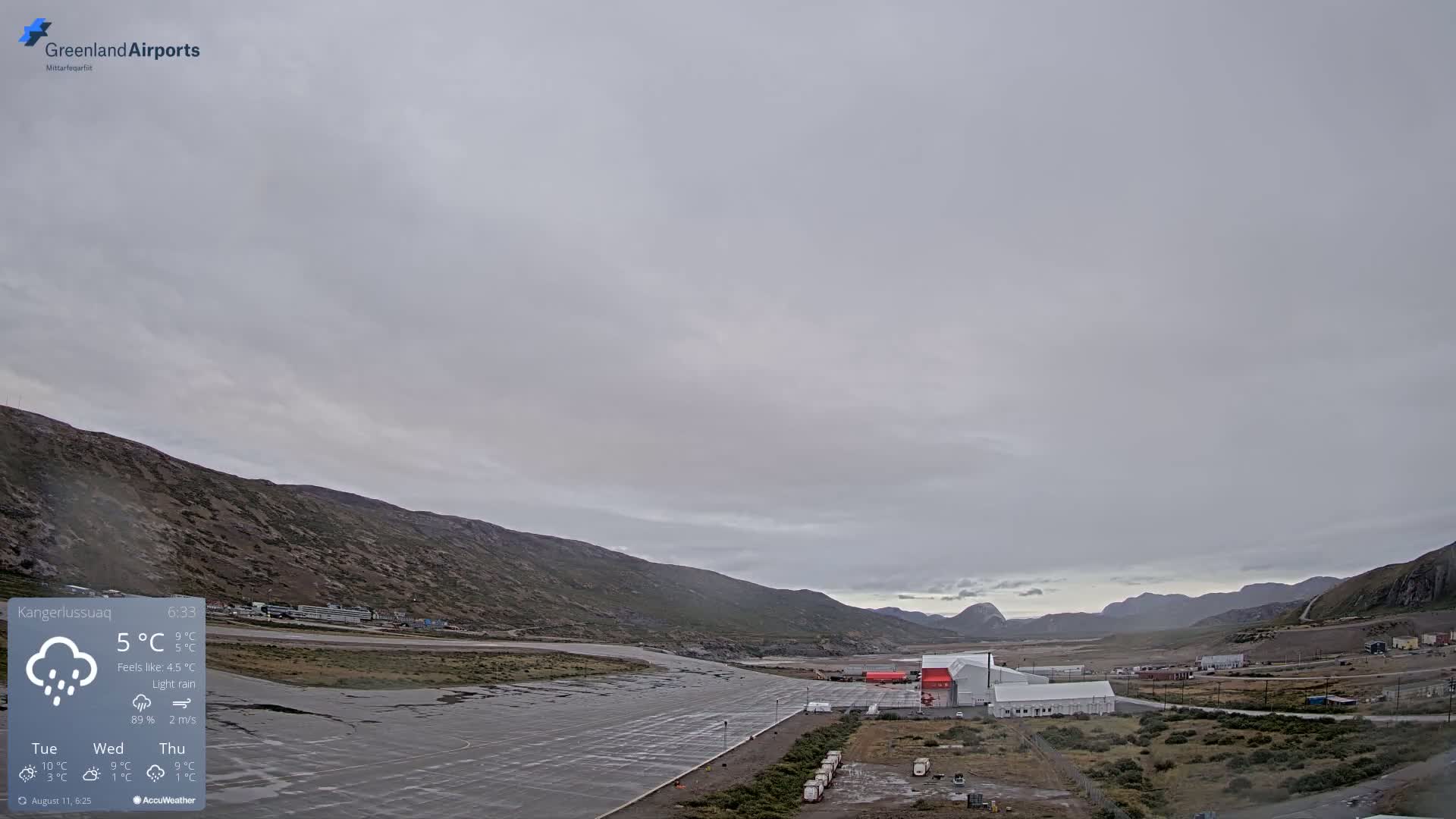 Kangerlussuaq Village & Kangerlussuaq Sondre Stromfjord Airport East Towards View Live Cam SFJ/BGSF - Kangerlussuaq, Qeqqata, Greenland, Denmark