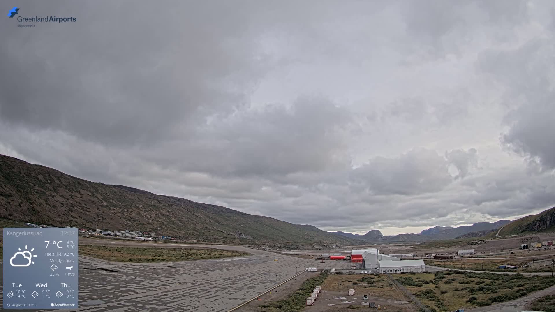 Kangerlussuaq Village & Kangerlussuaq Sondre Stromfjord Airport East Towards View Live Cam SFJ/BGSF - Kangerlussuaq, Qeqqata, Greenland, Denmark