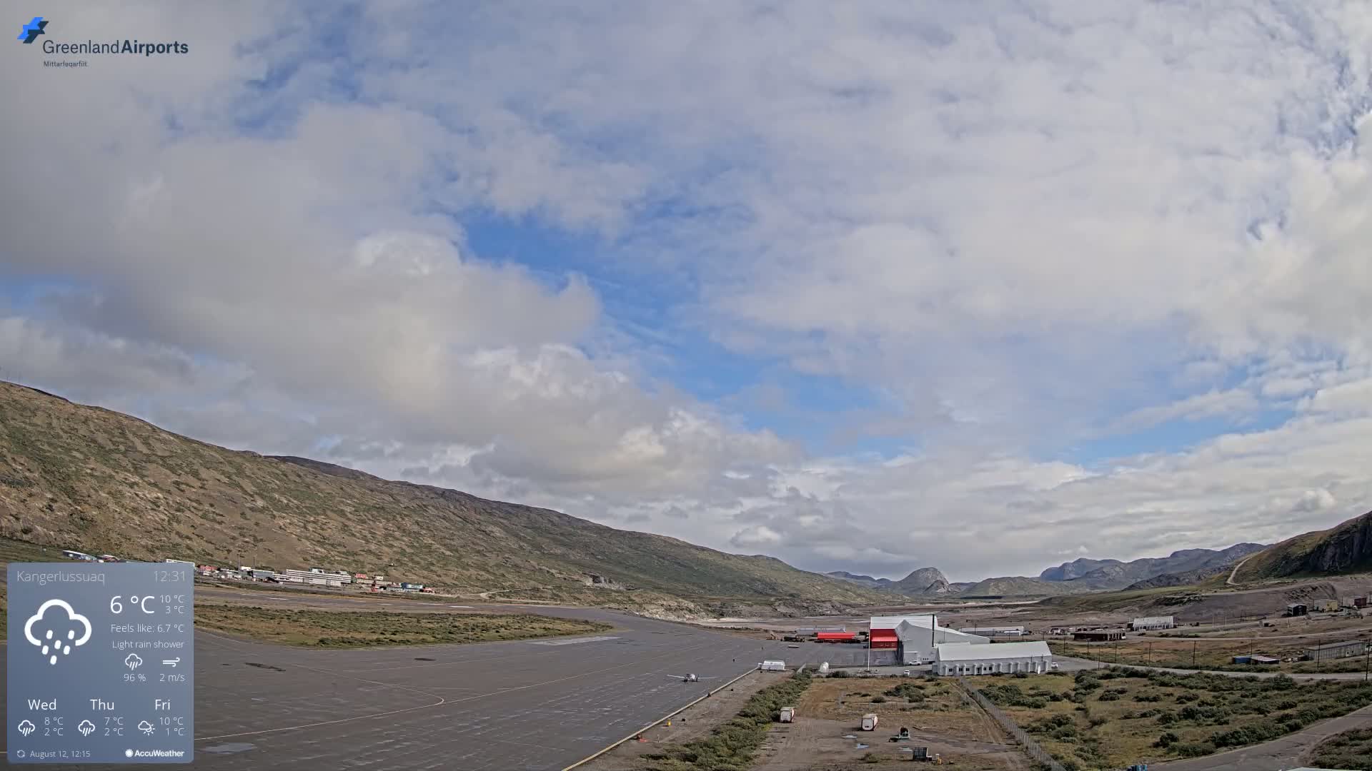 Kangerlussuaq Village & Kangerlussuaq Sondre Stromfjord Airport East Towards View Live Cam SFJ/BGSF - Kangerlussuaq, Qeqqata, Greenland, Denmark