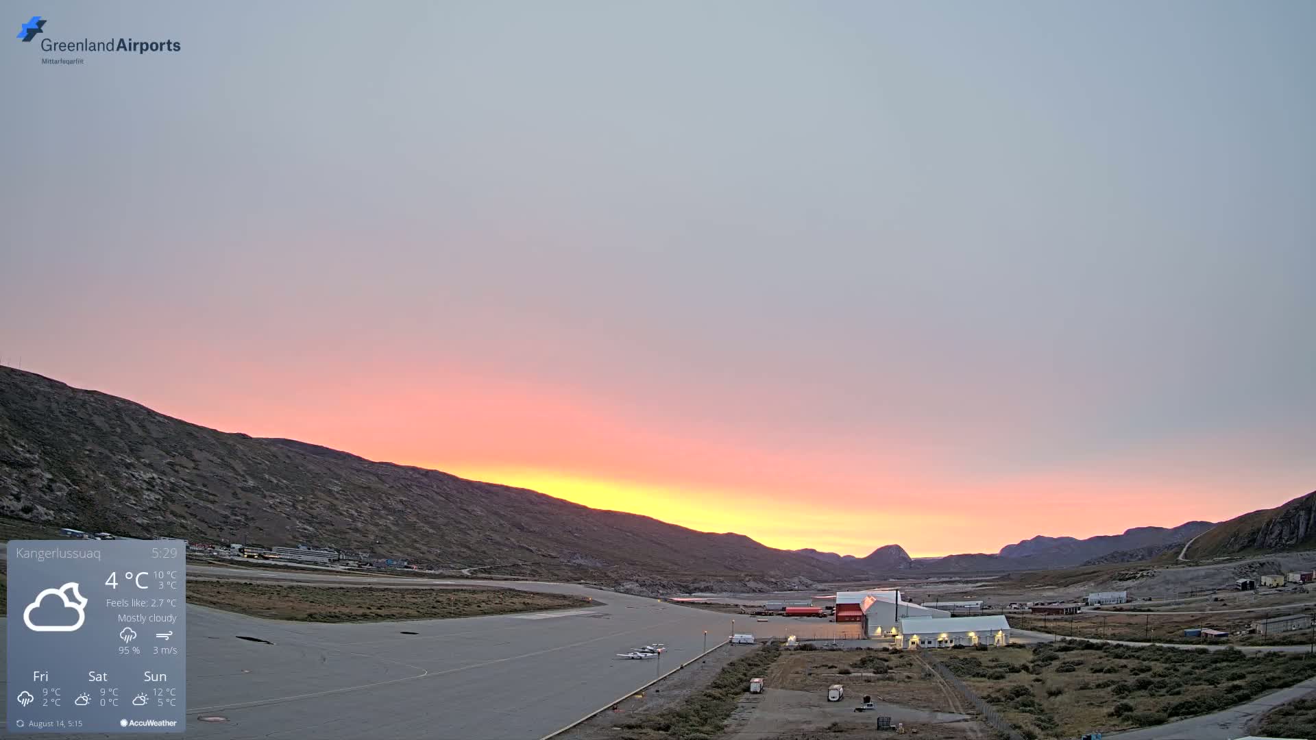 Kangerlussuaq Village & Kangerlussuaq Sondre Stromfjord Airport East Towards View Live Cam SFJ/BGSF - Kangerlussuaq, Qeqqata, Greenland, Denmark