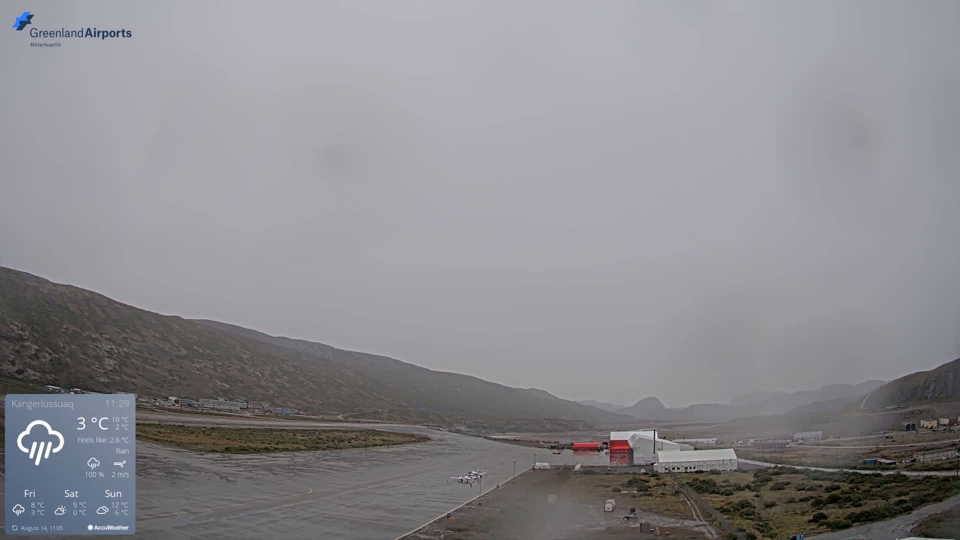 Kangerlussuaq Village & Kangerlussuaq Sondre Stromfjord Airport East Towards View Live Cam SFJ/BGSF - Kangerlussuaq, Qeqqata, Greenland, Denmark