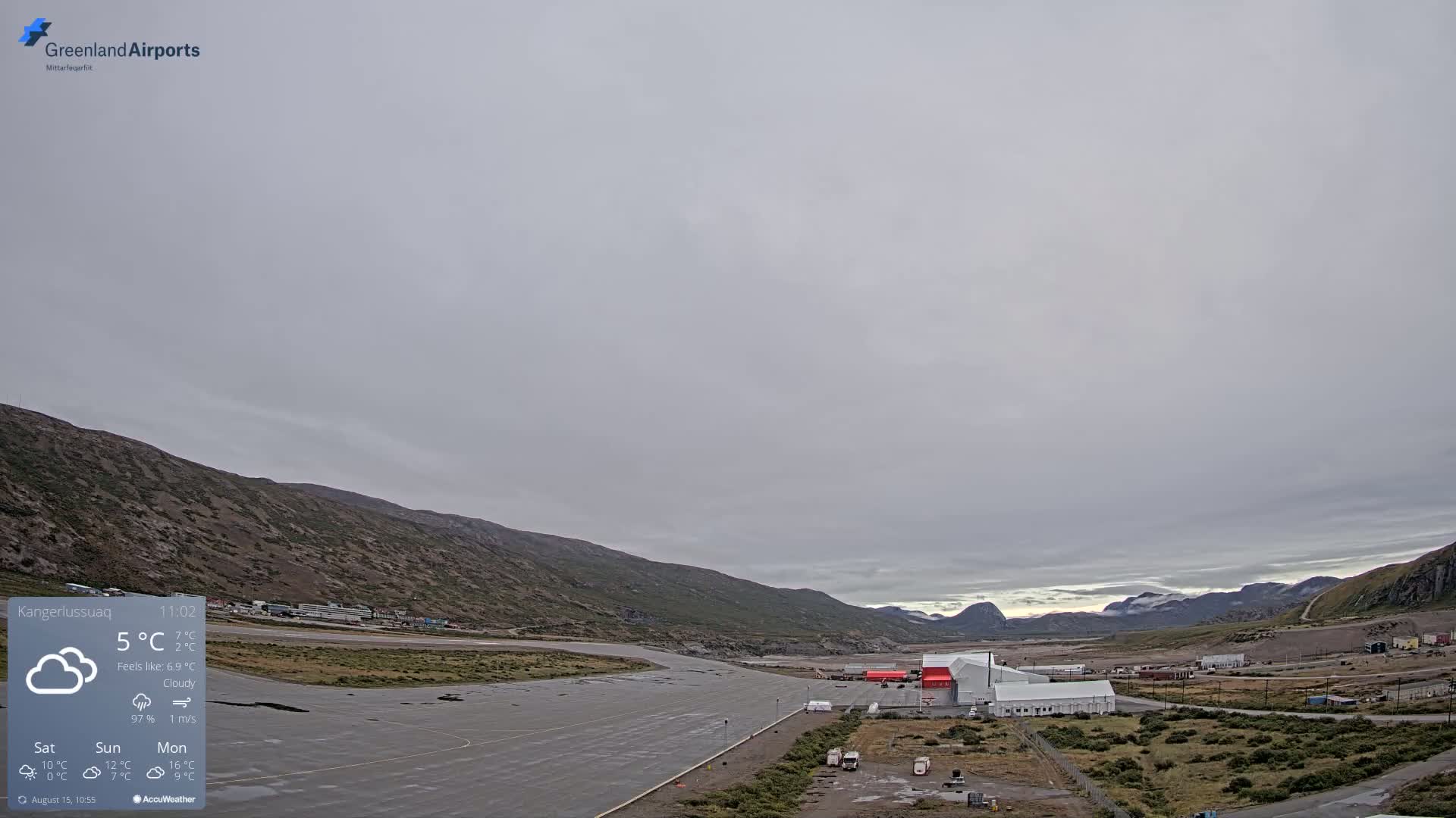 Kangerlussuaq Village & Kangerlussuaq Sondre Stromfjord Airport East Towards View Live Cam SFJ/BGSF - Kangerlussuaq, Qeqqata, Greenland, Denmark