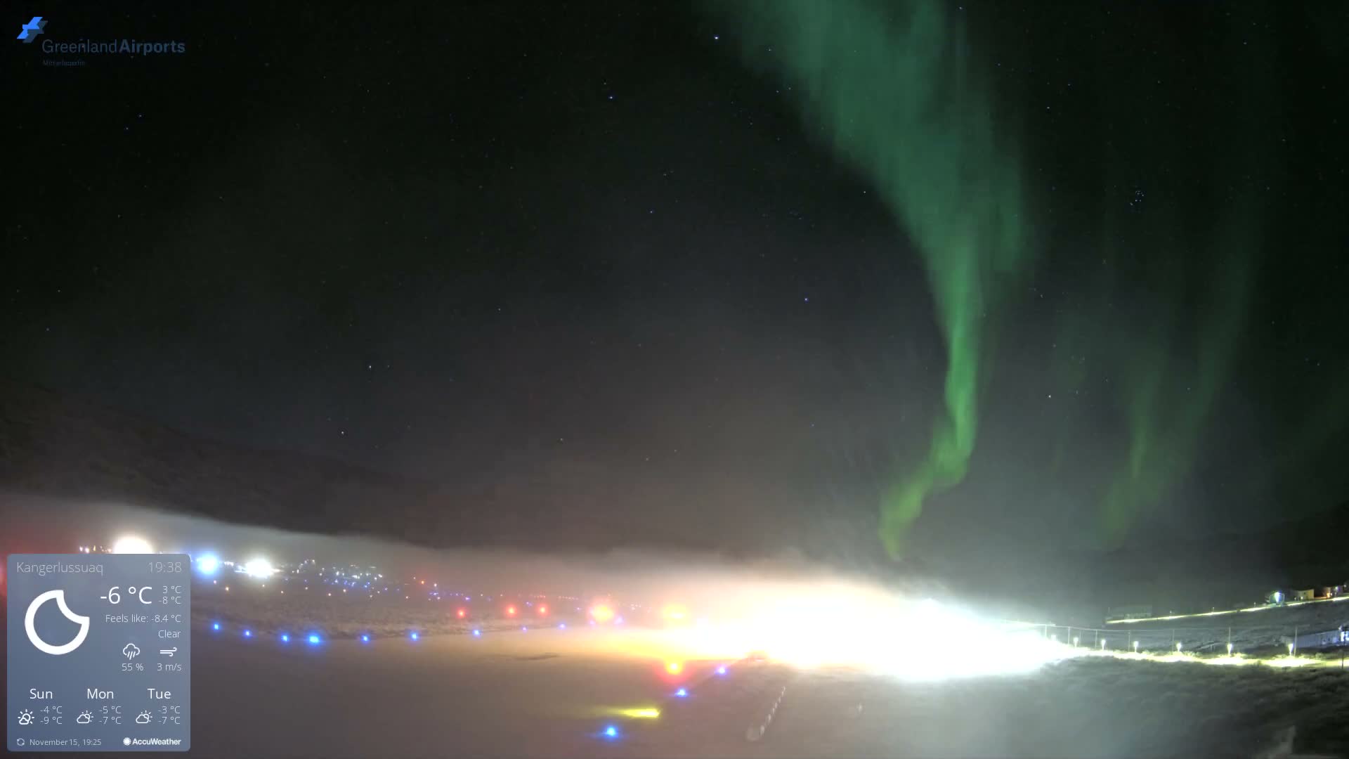 Kangerlussuaq Village & Kangerlussuaq Sondre Stromfjord Airport East Towards View Live Cam SFJ/BGSF - Kangerlussuaq, Qeqqata, Greenland, Denmark