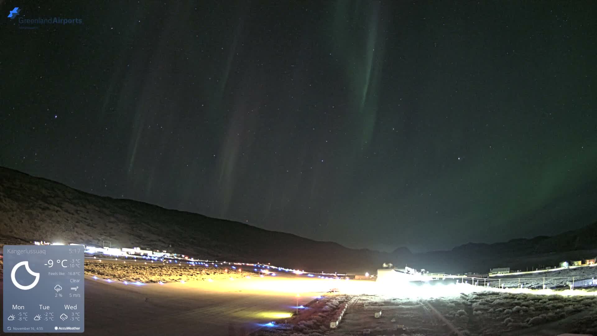 Kangerlussuaq Village & Kangerlussuaq Sondre Stromfjord Airport East Towards View Live Cam SFJ/BGSF - Kangerlussuaq, Qeqqata, Greenland, Denmark