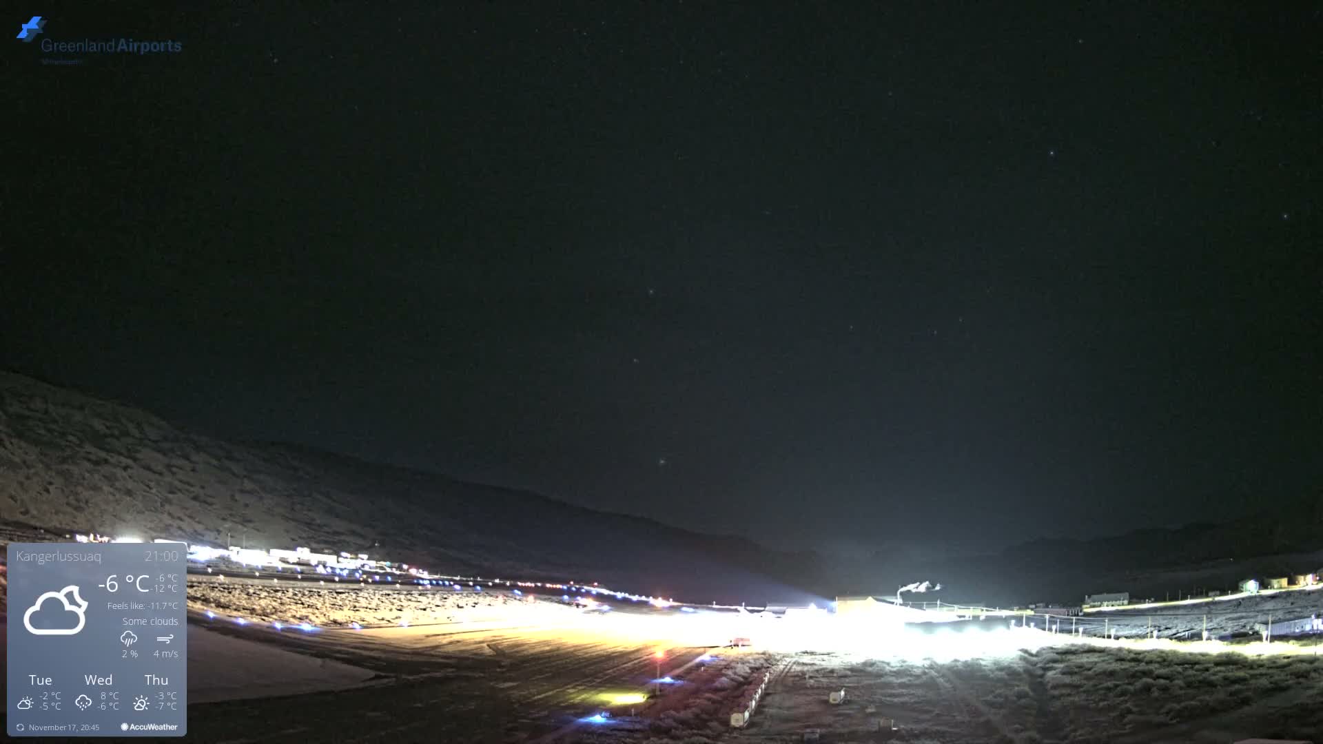 Kangerlussuaq Village & Kangerlussuaq Sondre Stromfjord Airport East Towards View Live Cam SFJ/BGSF - Kangerlussuaq, Qeqqata, Greenland, Denmark