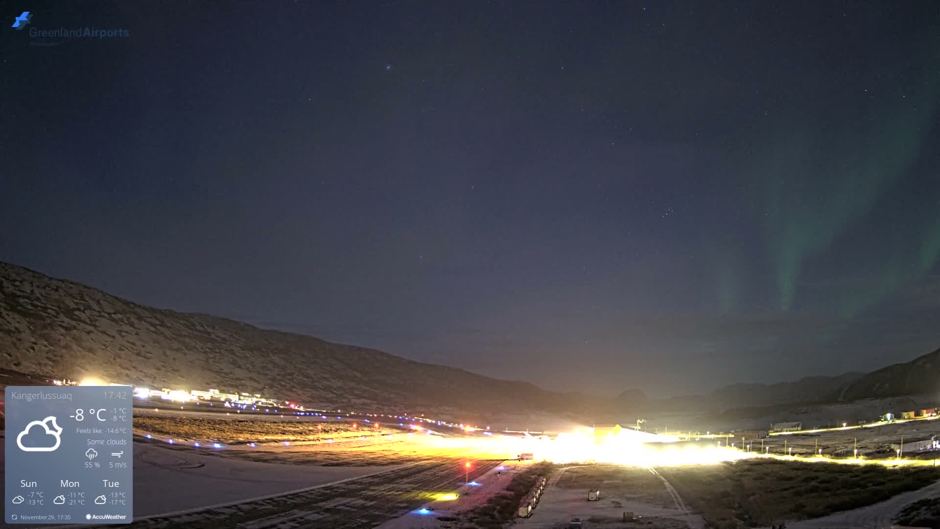 Kangerlussuaq Village & Kangerlussuaq Sondre Stromfjord Airport East Towards View Live Cam SFJ/BGSF - Kangerlussuaq, Qeqqata, Greenland, Denmark
