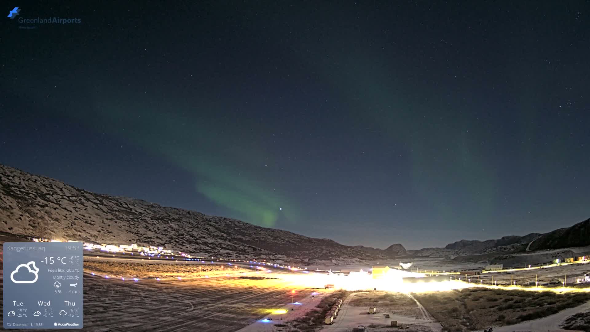 Kangerlussuaq Village & Kangerlussuaq Sondre Stromfjord Airport East Towards View Live Cam SFJ/BGSF - Kangerlussuaq, Qeqqata, Greenland, Denmark