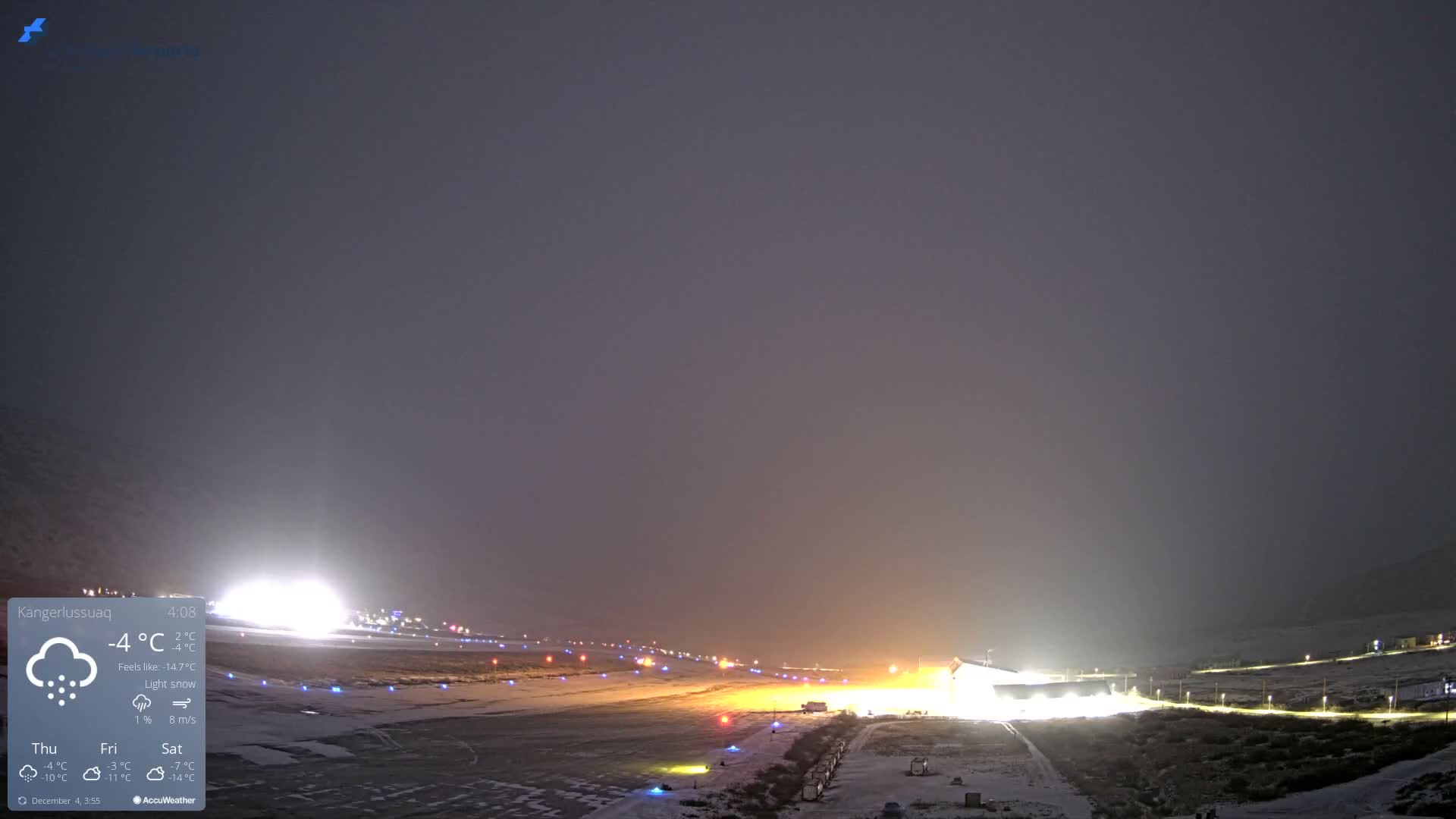 Kangerlussuaq Village & Kangerlussuaq Sondre Stromfjord Airport East Towards View Live Cam SFJ/BGSF - Kangerlussuaq, Qeqqata, Greenland, Denmark