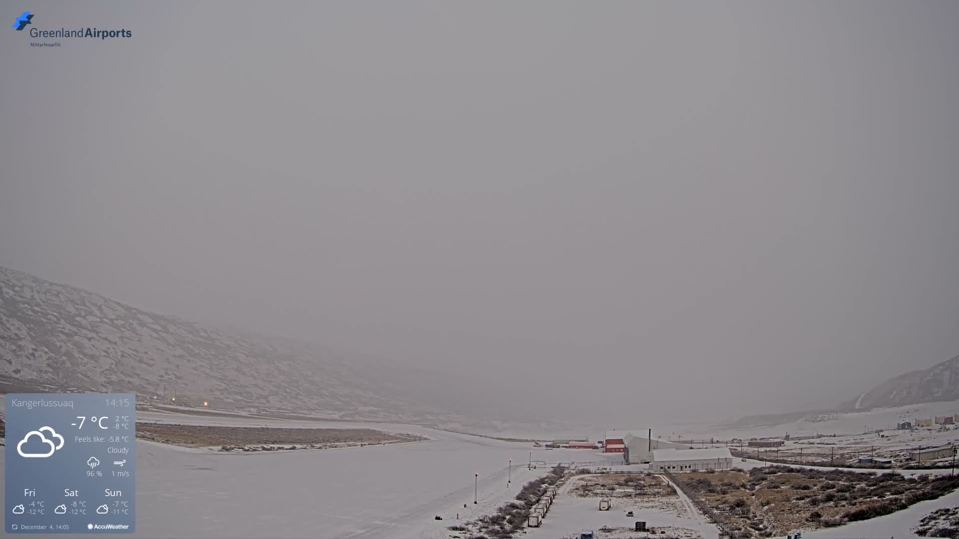 Kangerlussuaq Village & Kangerlussuaq Sondre Stromfjord Airport East Towards View Live Cam SFJ/BGSF - Kangerlussuaq, Qeqqata, Greenland, Denmark