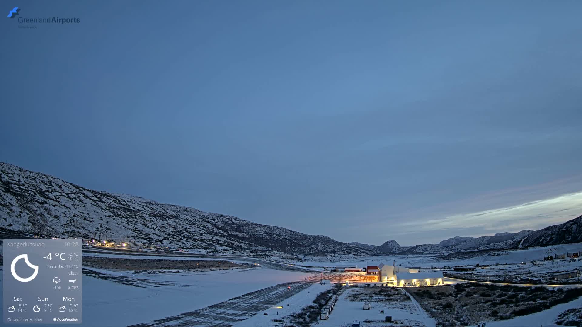 Kangerlussuaq Village & Kangerlussuaq Sondre Stromfjord Airport East Towards View Live Cam SFJ/BGSF - Kangerlussuaq, Qeqqata, Greenland, Denmark