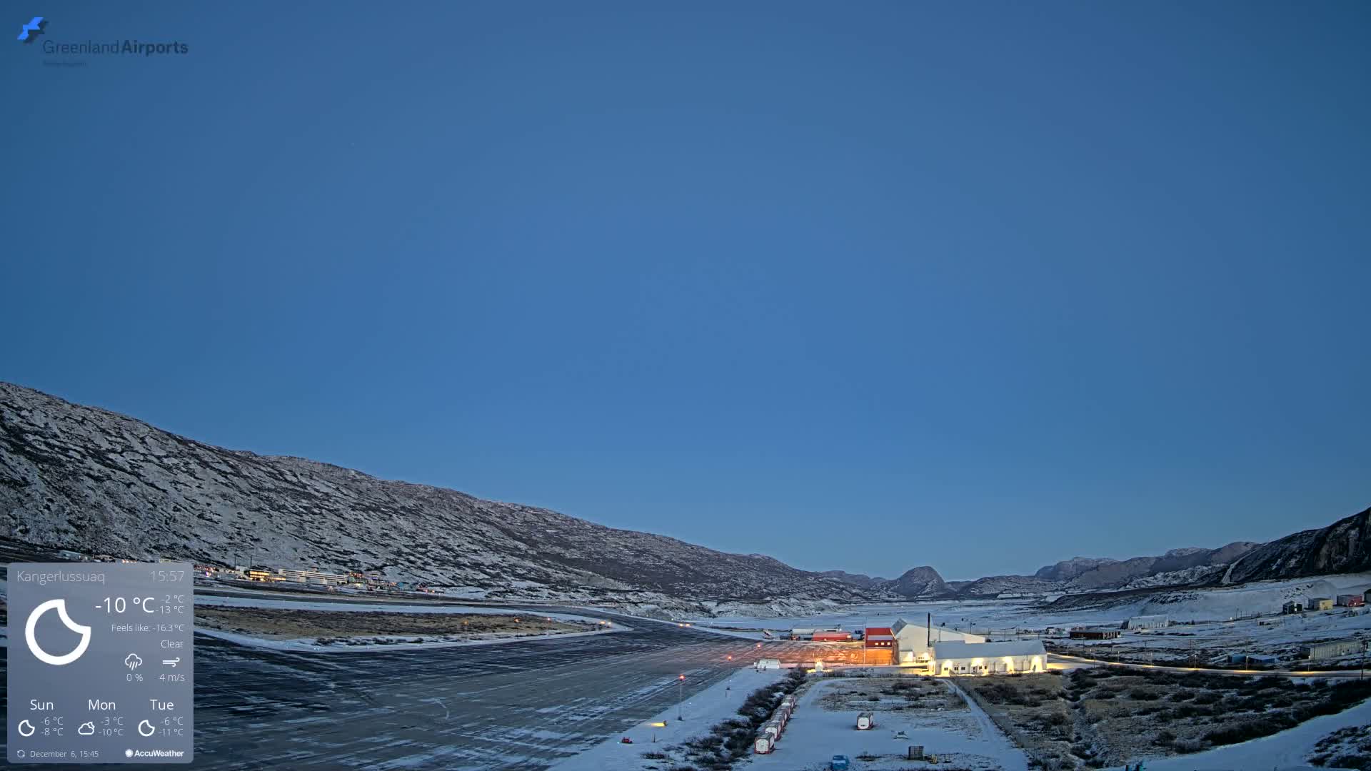 Kangerlussuaq Village & Kangerlussuaq Sondre Stromfjord Airport East Towards View Live Cam SFJ/BGSF - Kangerlussuaq, Qeqqata, Greenland, Denmark