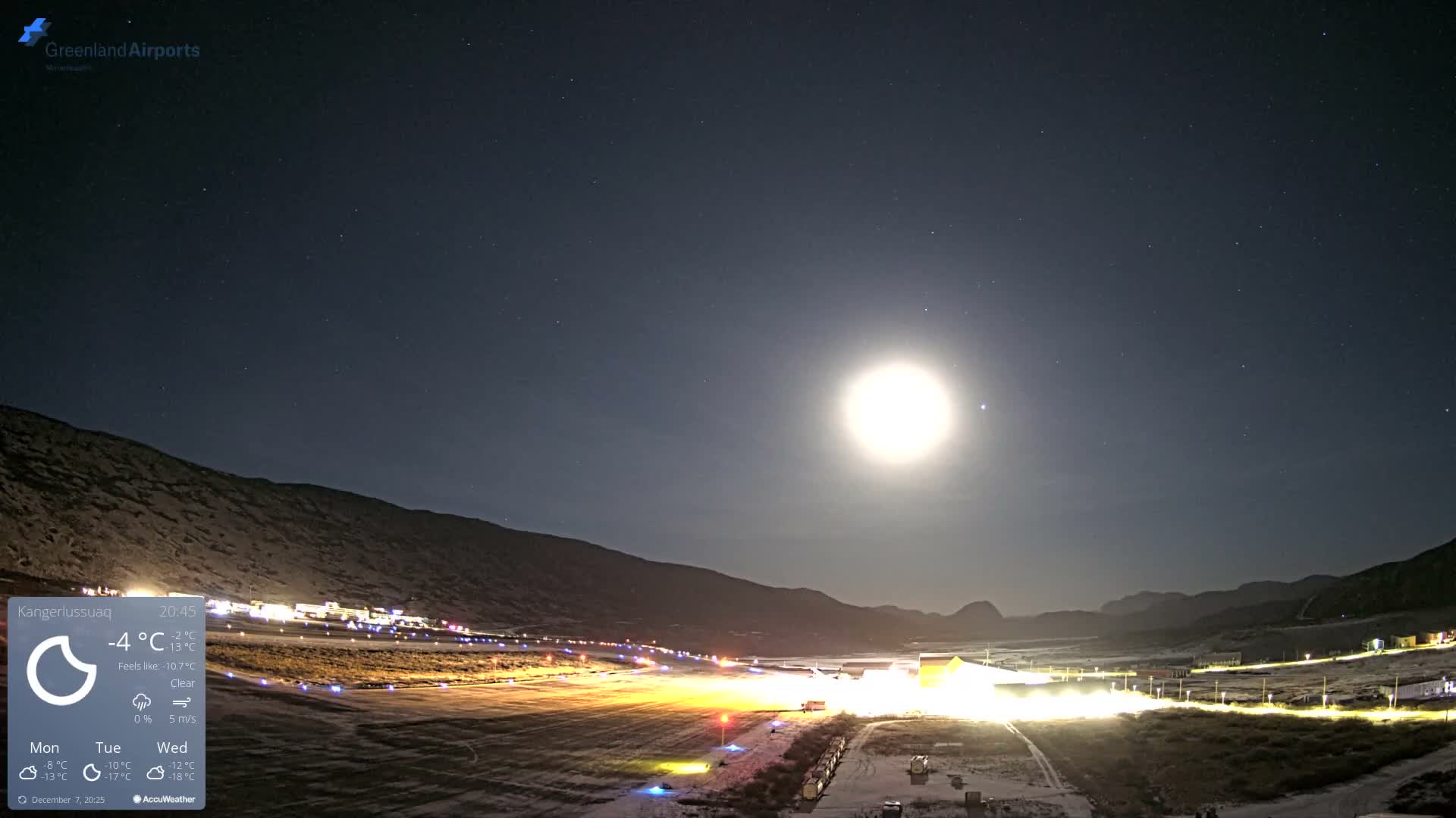 Kangerlussuaq Village & Kangerlussuaq Sondre Stromfjord Airport East Towards View Live Cam SFJ/BGSF - Kangerlussuaq, Qeqqata, Greenland, Denmark