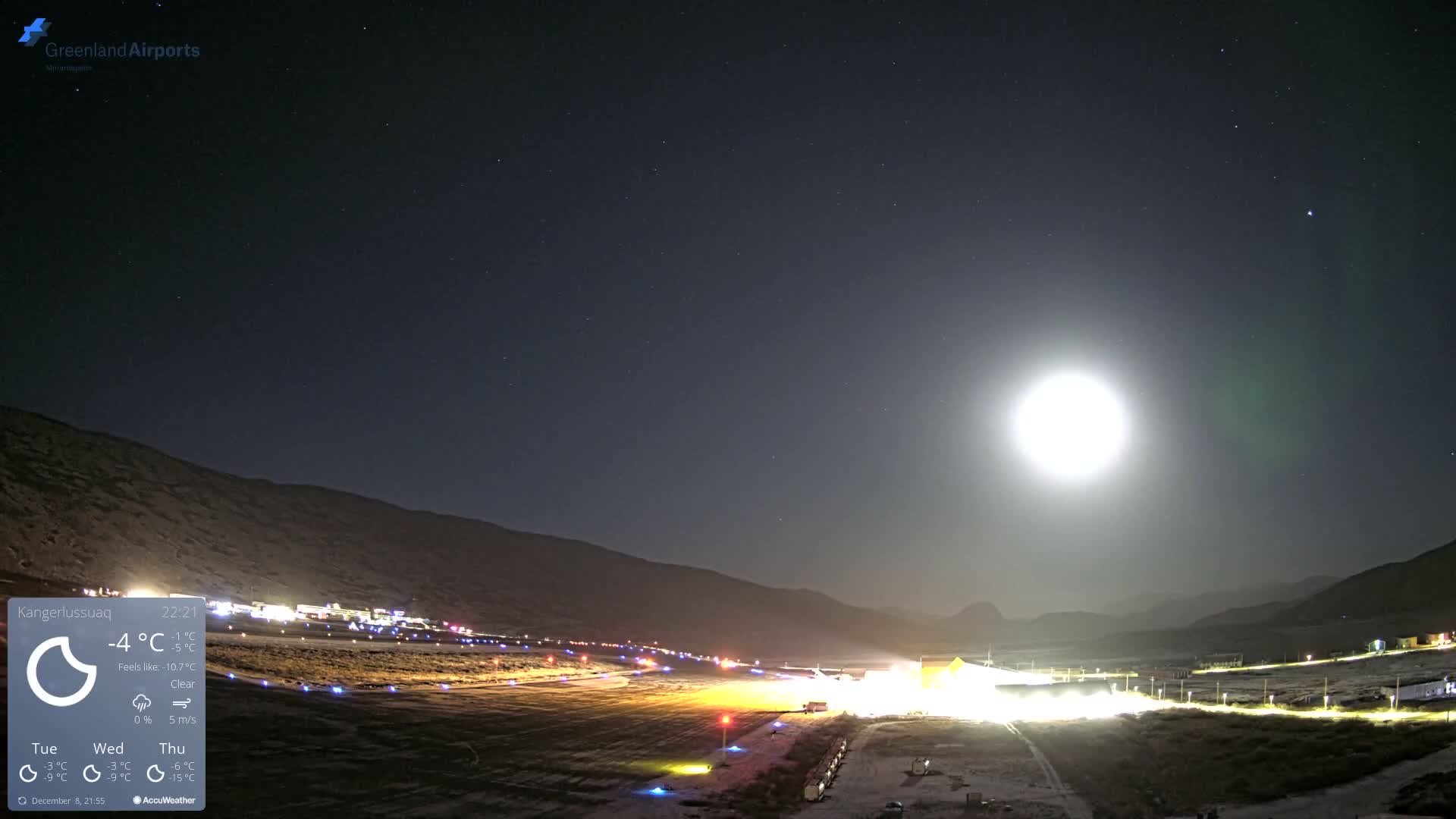 Kangerlussuaq Village & Kangerlussuaq Sondre Stromfjord Airport East Towards View Live Cam SFJ/BGSF - Kangerlussuaq, Qeqqata, Greenland, Denmark