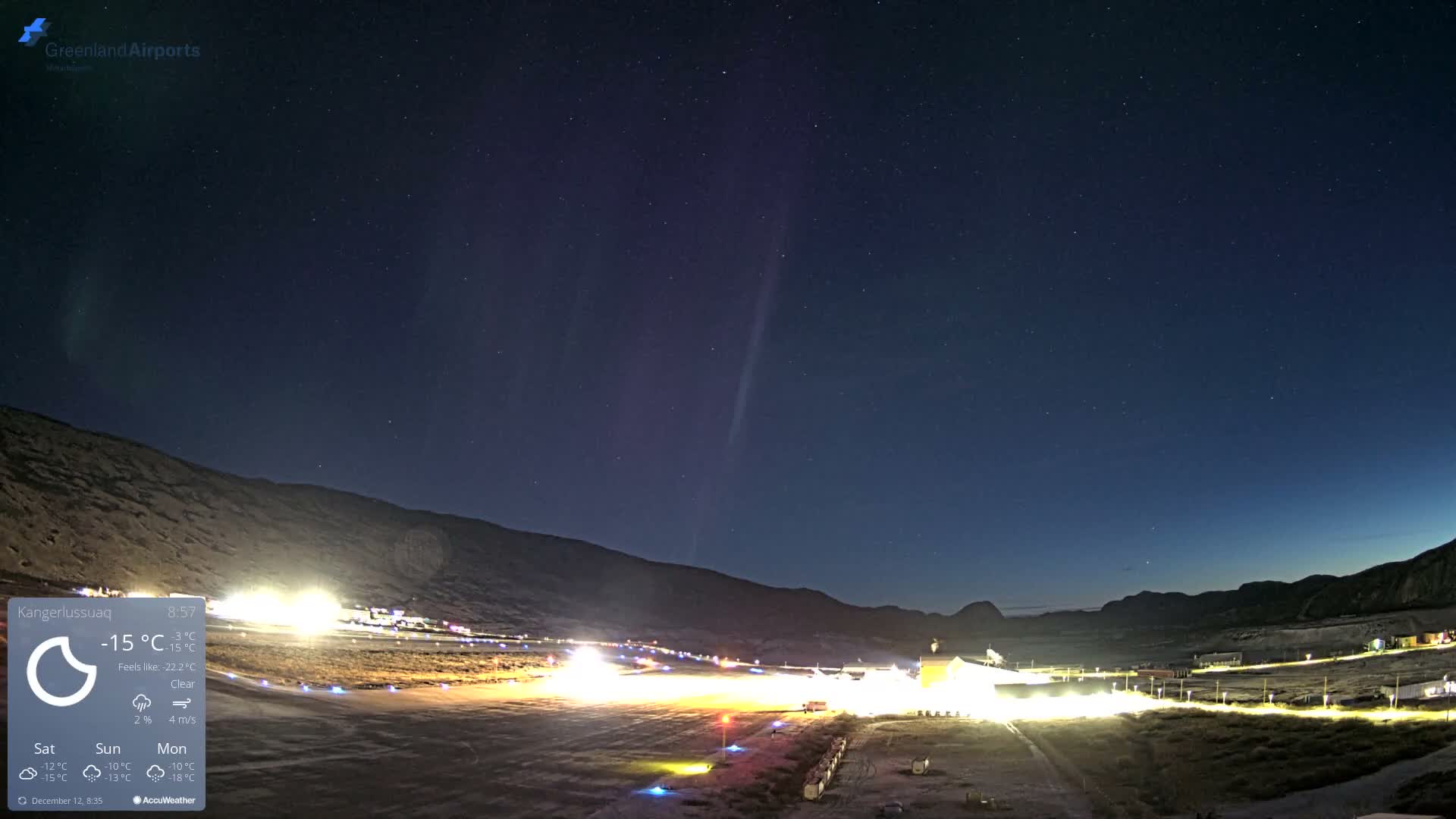 Kangerlussuaq Village & Kangerlussuaq Sondre Stromfjord Airport East Towards View Live Cam SFJ/BGSF - Kangerlussuaq, Qeqqata, Greenland, Denmark