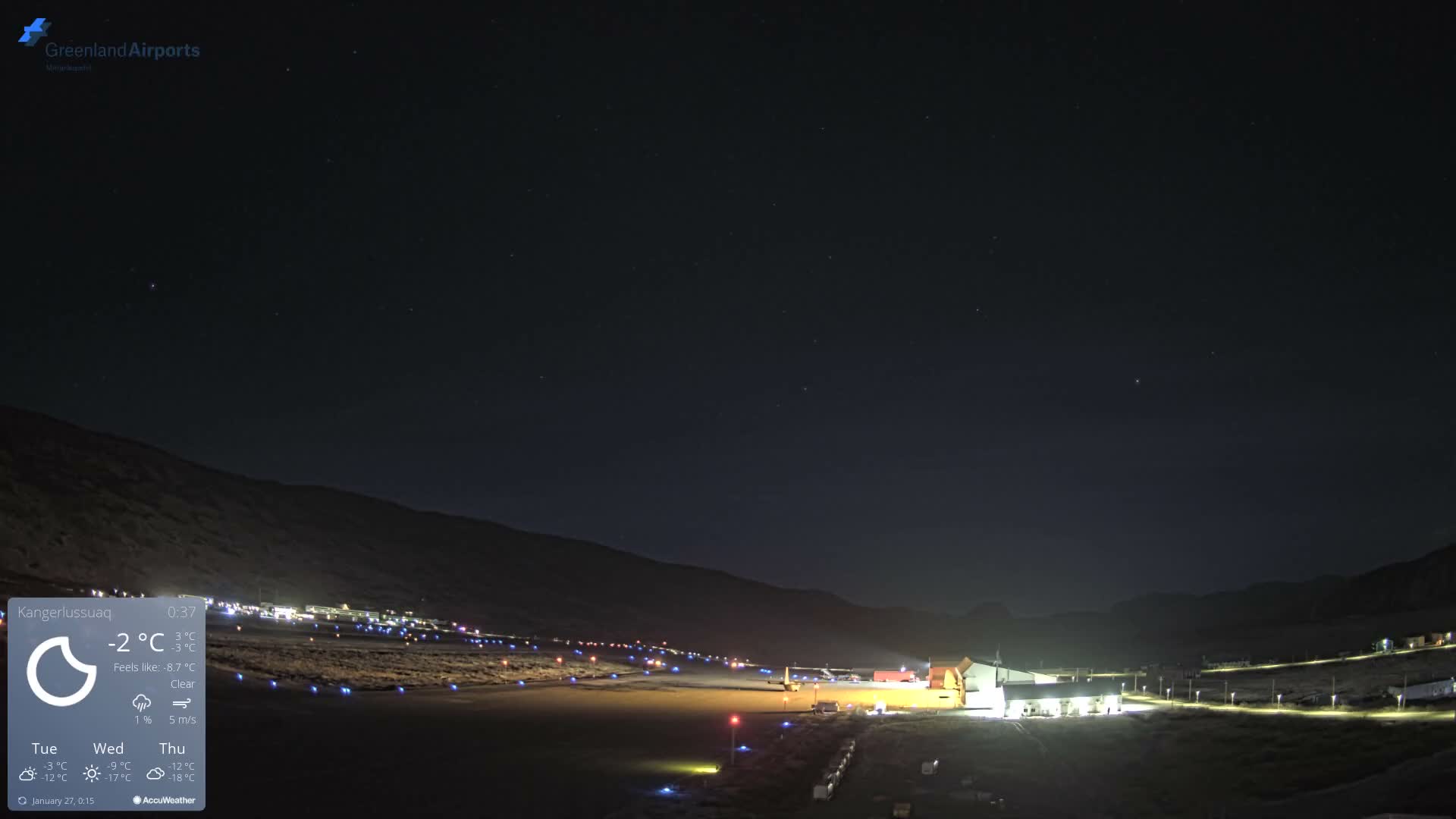 Kangerlussuaq Village & Kangerlussuaq Sondre Stromfjord Airport East Towards View Live Cam SFJ/BGSF - Kangerlussuaq, Qeqqata, Greenland, Denmark