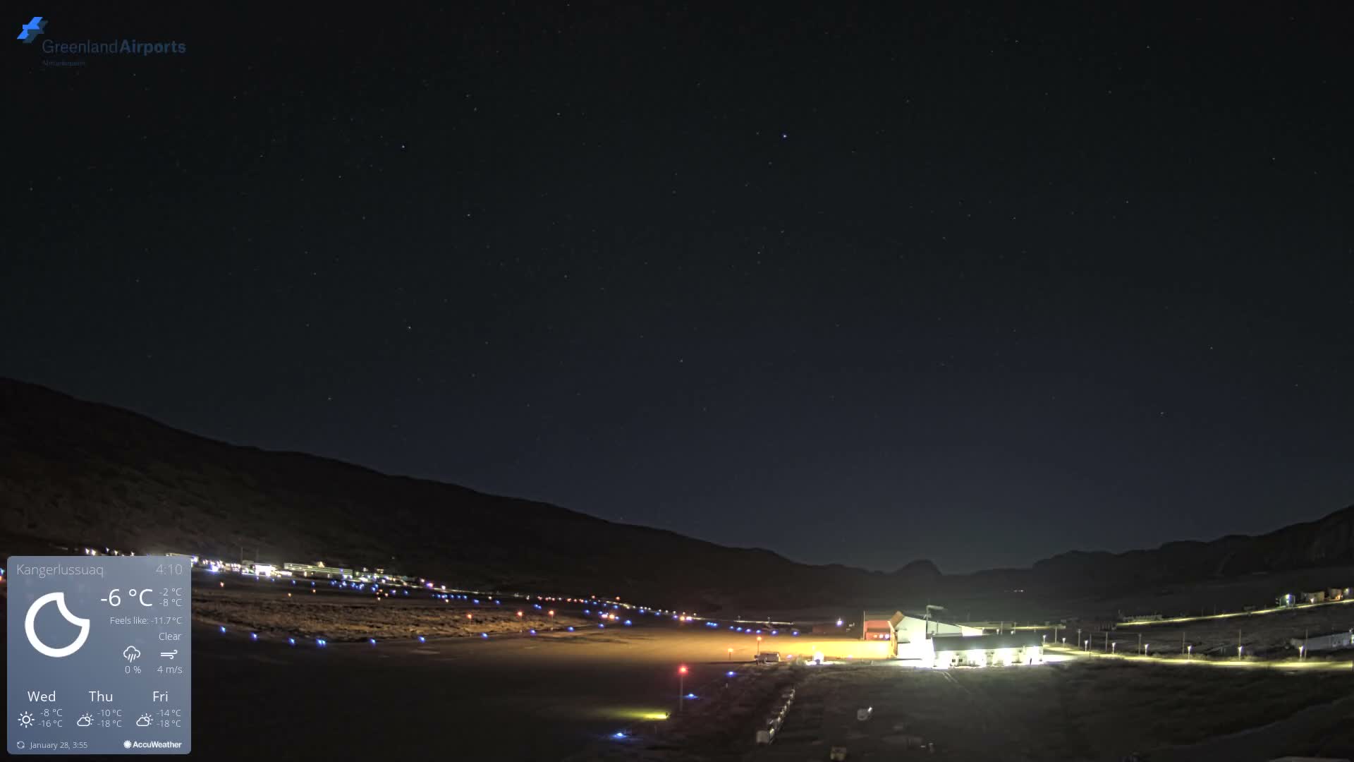 Kangerlussuaq Village & Kangerlussuaq Sondre Stromfjord Airport East Towards View Live Cam SFJ/BGSF - Kangerlussuaq, Qeqqata, Greenland, Denmark