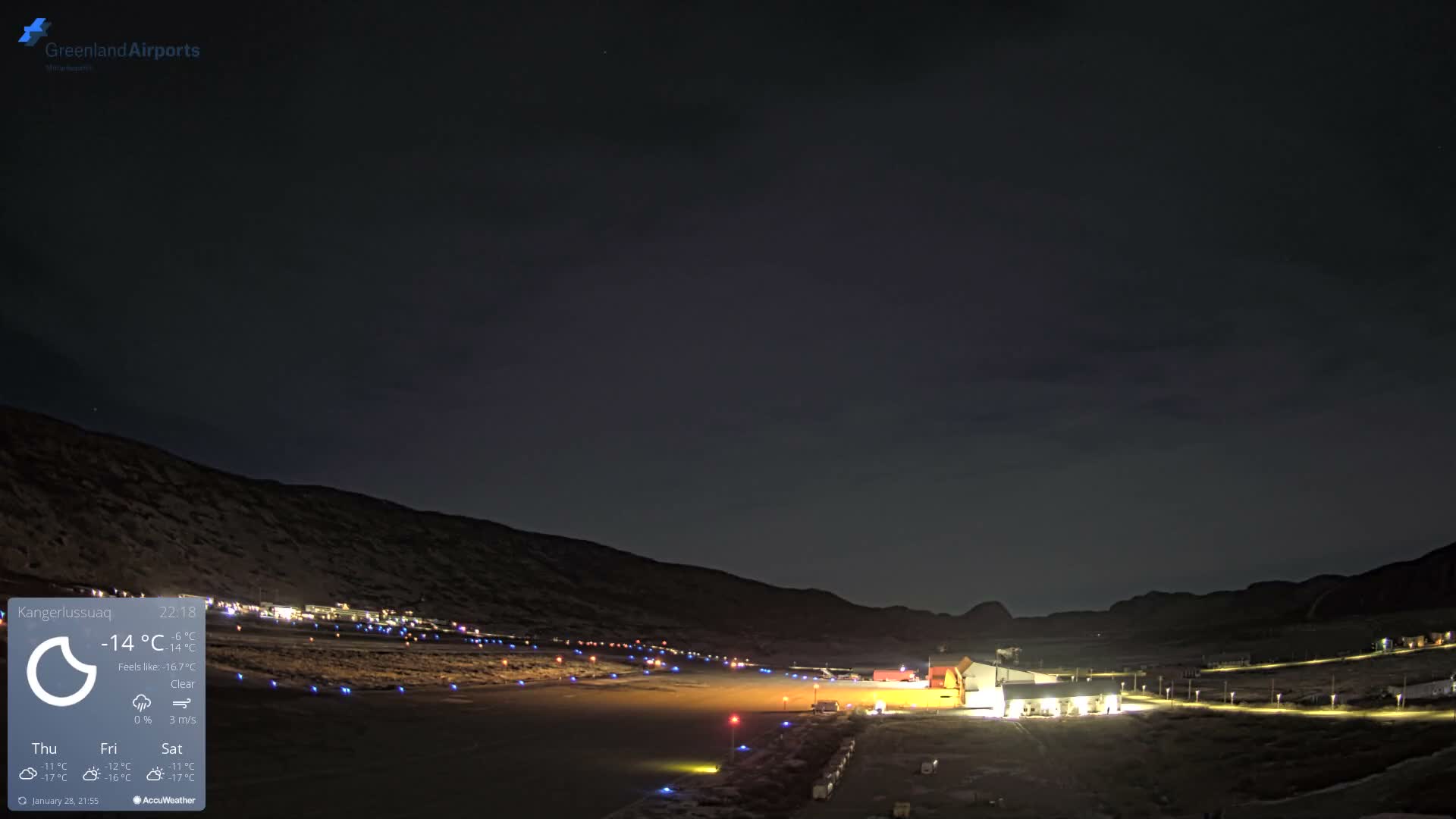Kangerlussuaq Village & Kangerlussuaq Sondre Stromfjord Airport East Towards View Live Cam SFJ/BGSF - Kangerlussuaq, Qeqqata, Greenland, Denmark