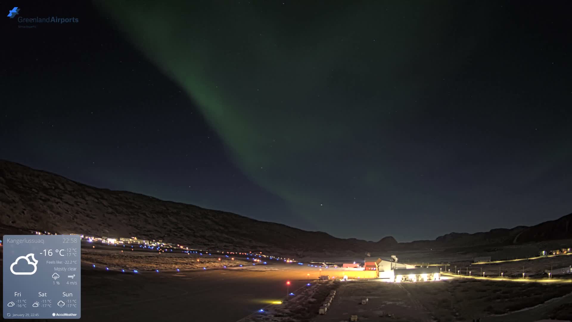 Kangerlussuaq Village & Kangerlussuaq Sondre Stromfjord Airport East Towards View Live Cam SFJ/BGSF - Kangerlussuaq, Qeqqata, Greenland, Denmark