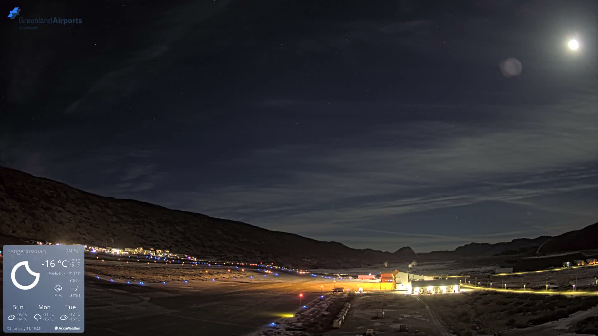 Kangerlussuaq Village & Kangerlussuaq Sondre Stromfjord Airport East Towards View Live Cam SFJ/BGSF - Kangerlussuaq, Qeqqata, Greenland, Denmark