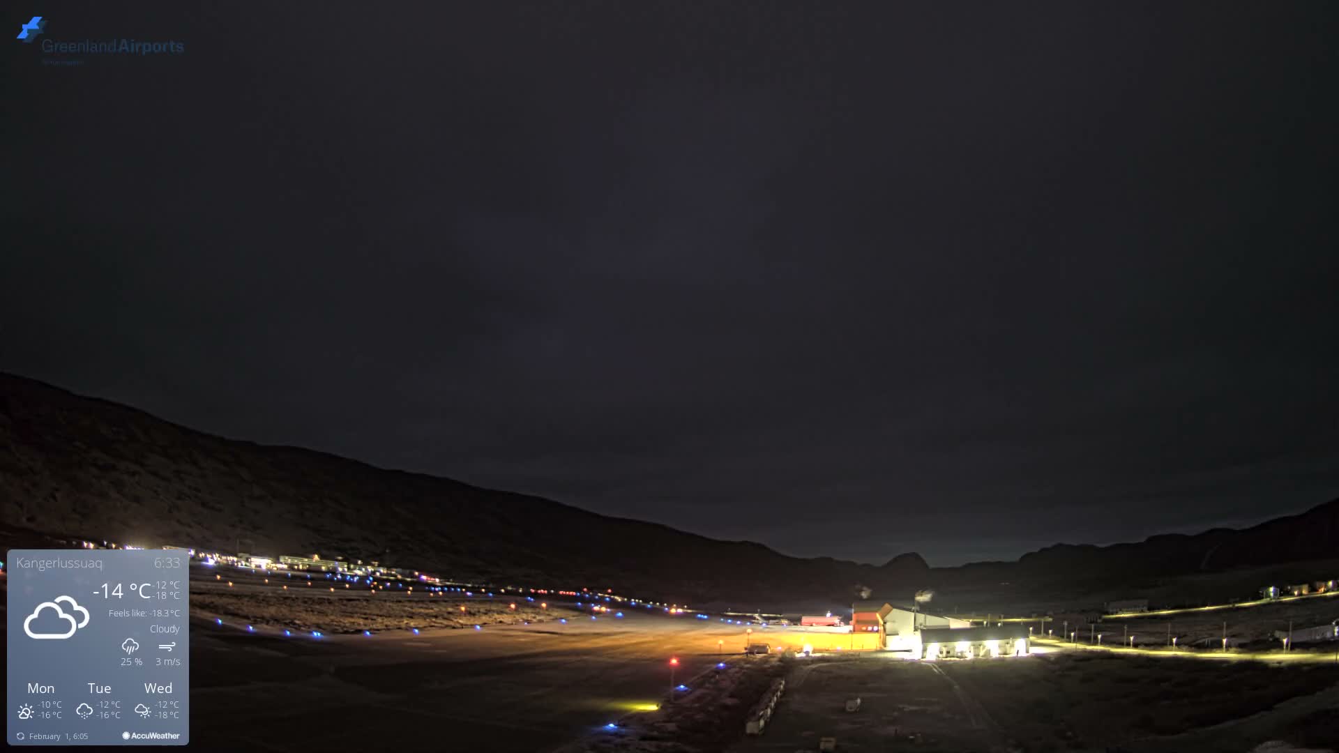 Kangerlussuaq Village & Kangerlussuaq Sondre Stromfjord Airport East Towards View Live Cam SFJ/BGSF - Kangerlussuaq, Qeqqata, Greenland, Denmark