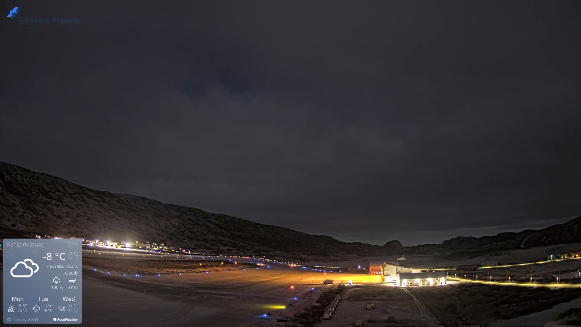 Kangerlussuaq Village & Kangerlussuaq Sondre Stromfjord Airport East Towards View Live Cam SFJ/BGSF - Kangerlussuaq, Qeqqata, Greenland, Denmark