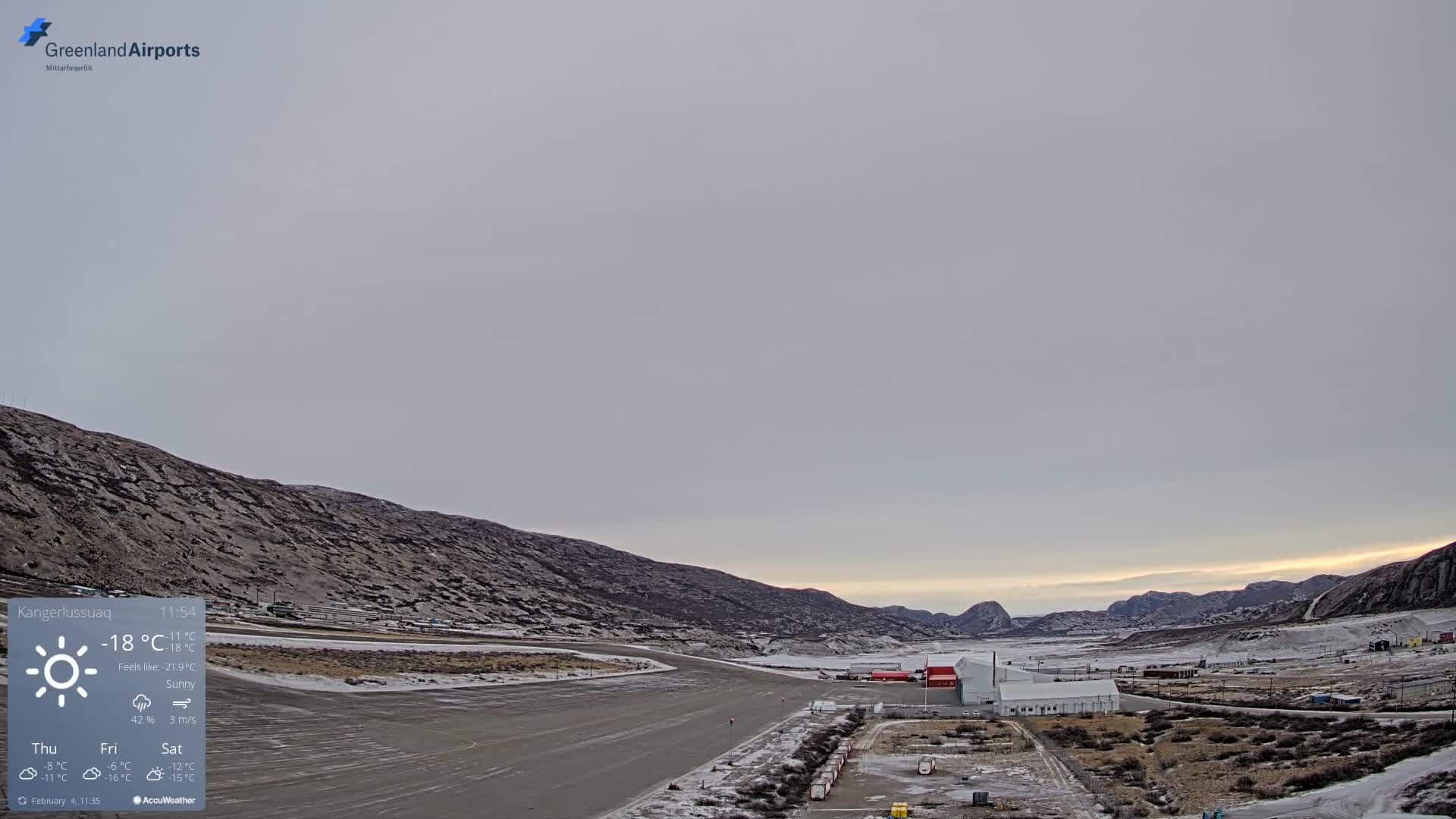 Kangerlussuaq Village & Kangerlussuaq Sondre Stromfjord Airport East Towards View Live Cam SFJ/BGSF - Kangerlussuaq, Qeqqata, Greenland, Denmark