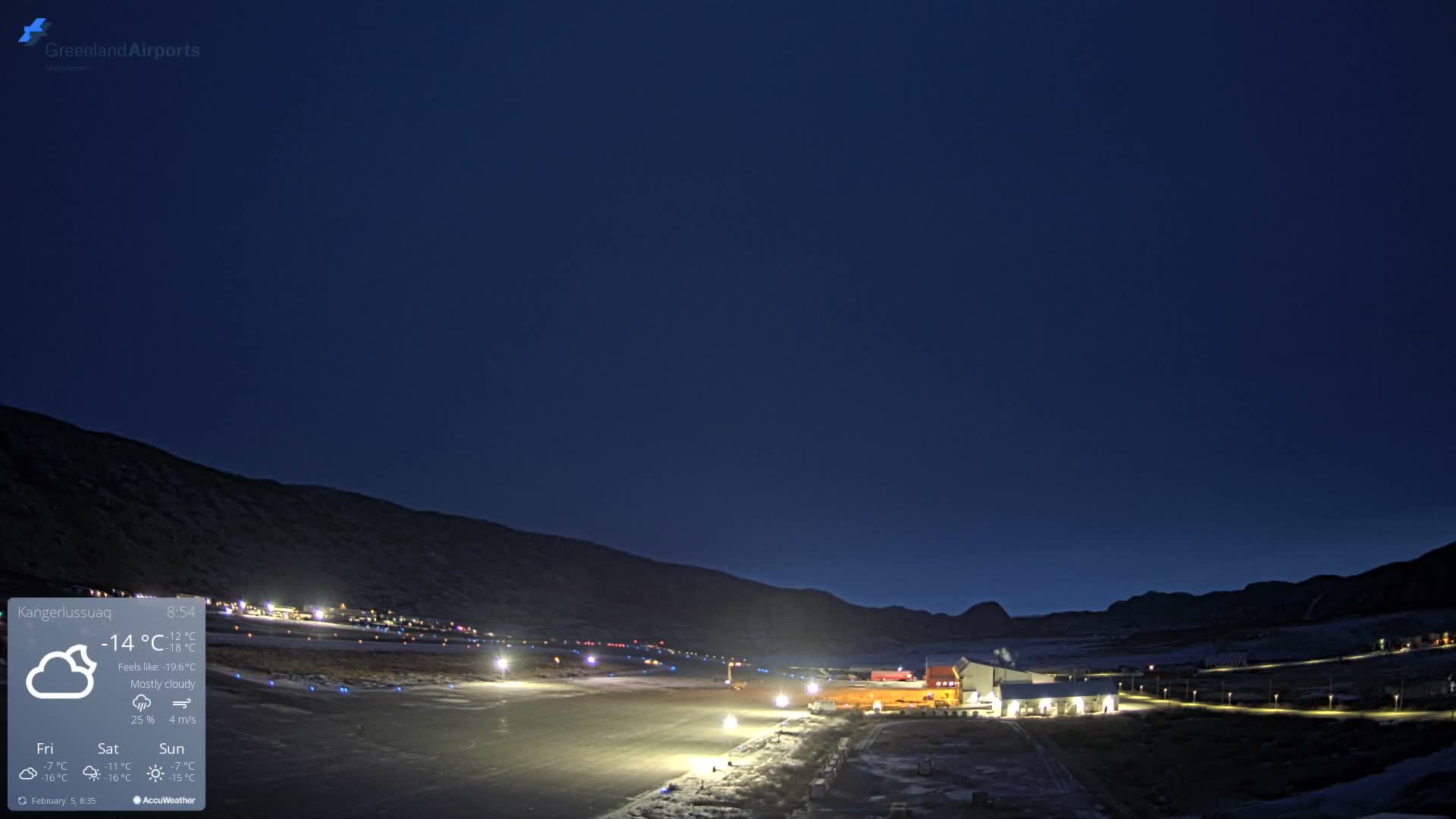 Kangerlussuaq Village & Kangerlussuaq Sondre Stromfjord Airport East Towards View Live Cam SFJ/BGSF - Kangerlussuaq, Qeqqata, Greenland, Denmark
