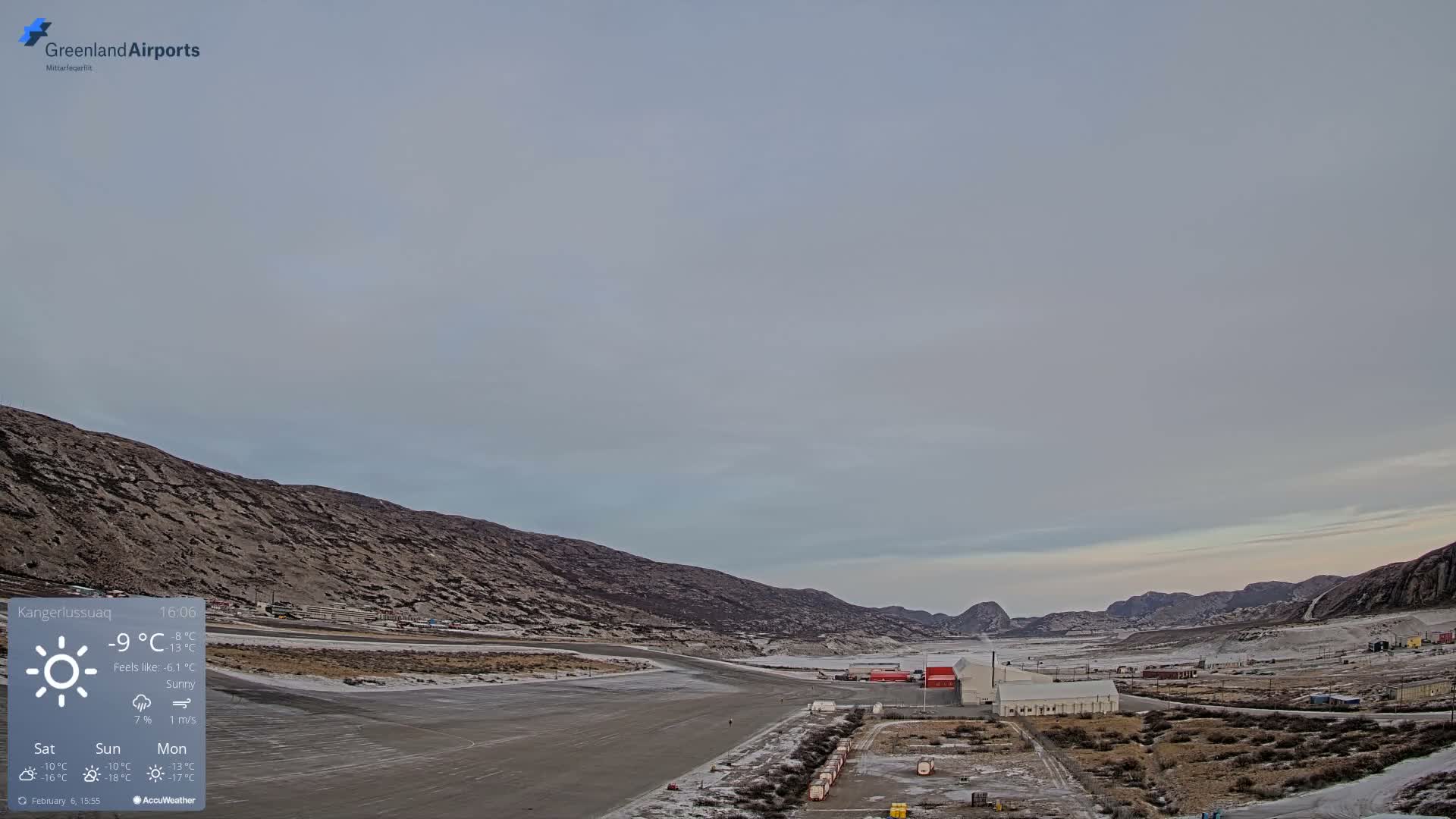 Kangerlussuaq Village & Kangerlussuaq Sondre Stromfjord Airport East Towards View Live Cam SFJ/BGSF - Kangerlussuaq, Qeqqata, Greenland, Denmark