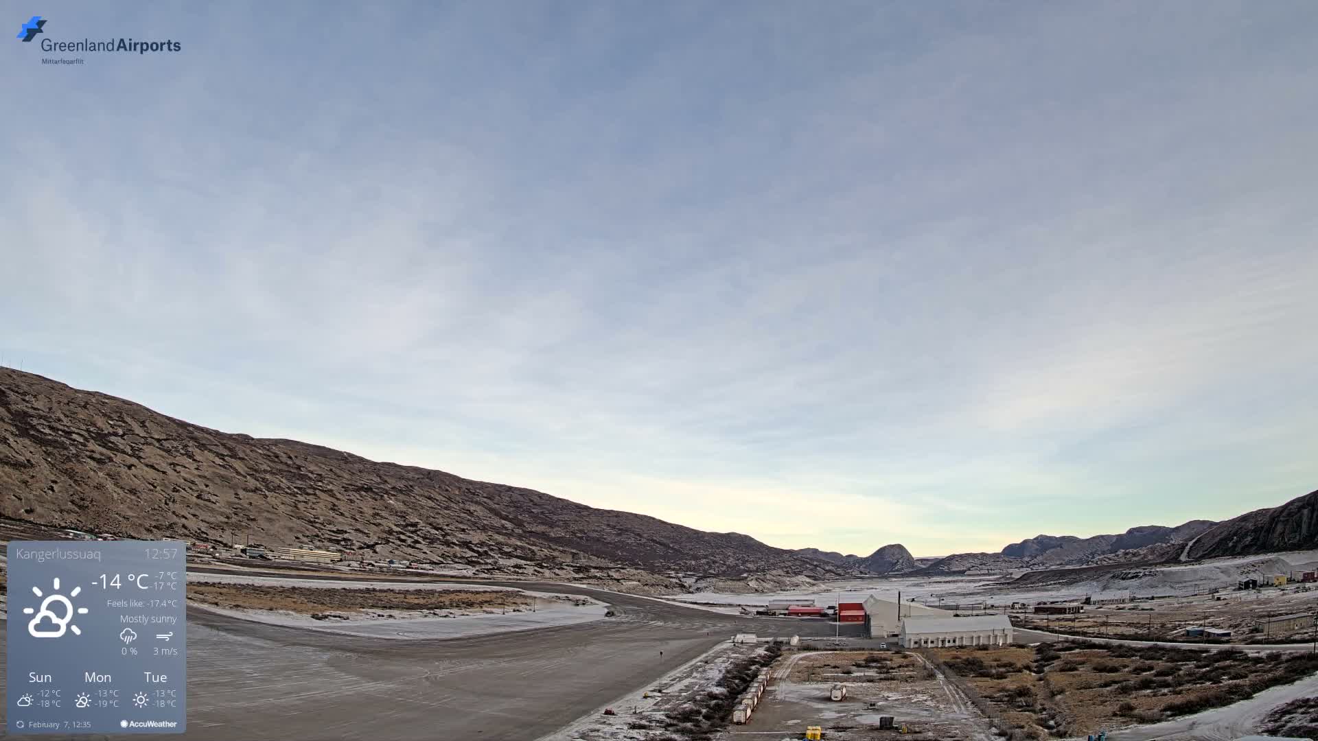 Kangerlussuaq Village & Kangerlussuaq Sondre Stromfjord Airport East Towards View Live Cam SFJ/BGSF - Kangerlussuaq, Qeqqata, Greenland, Denmark