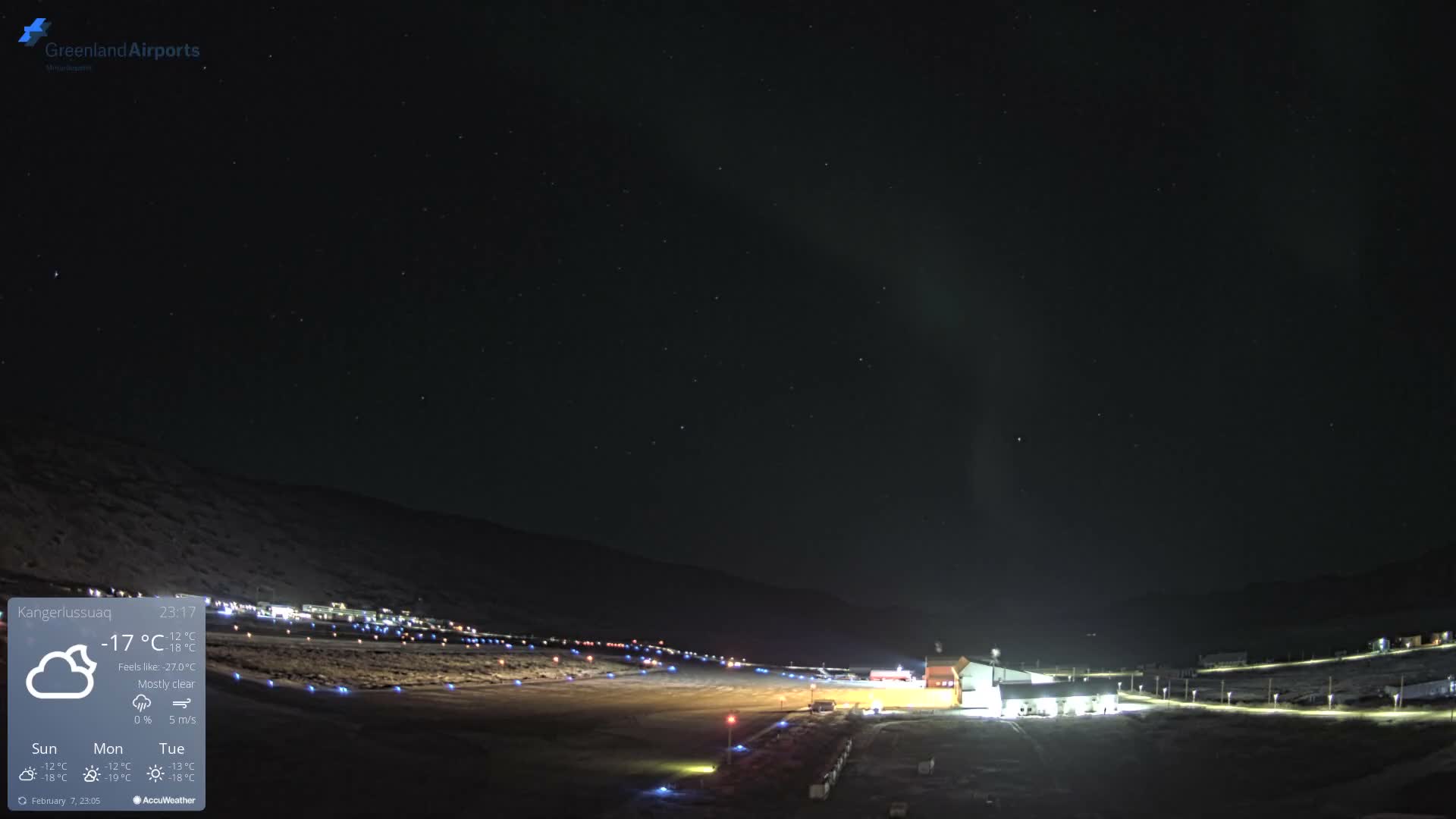 Kangerlussuaq Village & Kangerlussuaq Sondre Stromfjord Airport East Towards View Live Cam SFJ/BGSF - Kangerlussuaq, Qeqqata, Greenland, Denmark