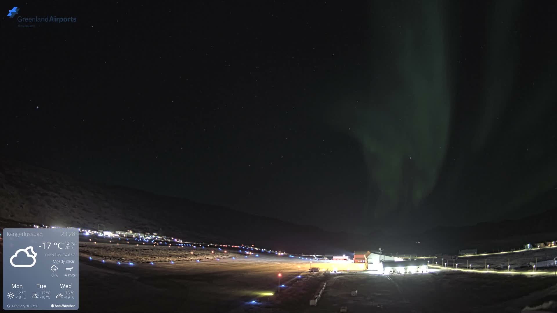 Kangerlussuaq Village & Kangerlussuaq Sondre Stromfjord Airport East Towards View Live Cam SFJ/BGSF - Kangerlussuaq, Qeqqata, Greenland, Denmark