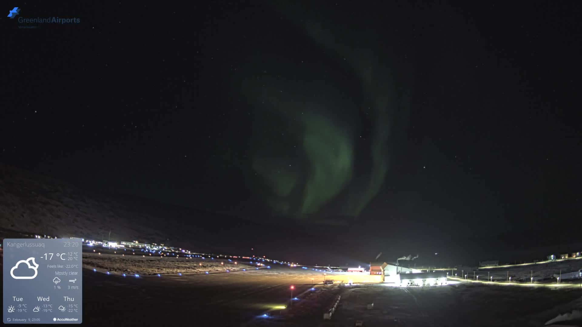Kangerlussuaq Village & Kangerlussuaq Sondre Stromfjord Airport East Towards View Live Cam SFJ/BGSF - Kangerlussuaq, Qeqqata, Greenland, Denmark