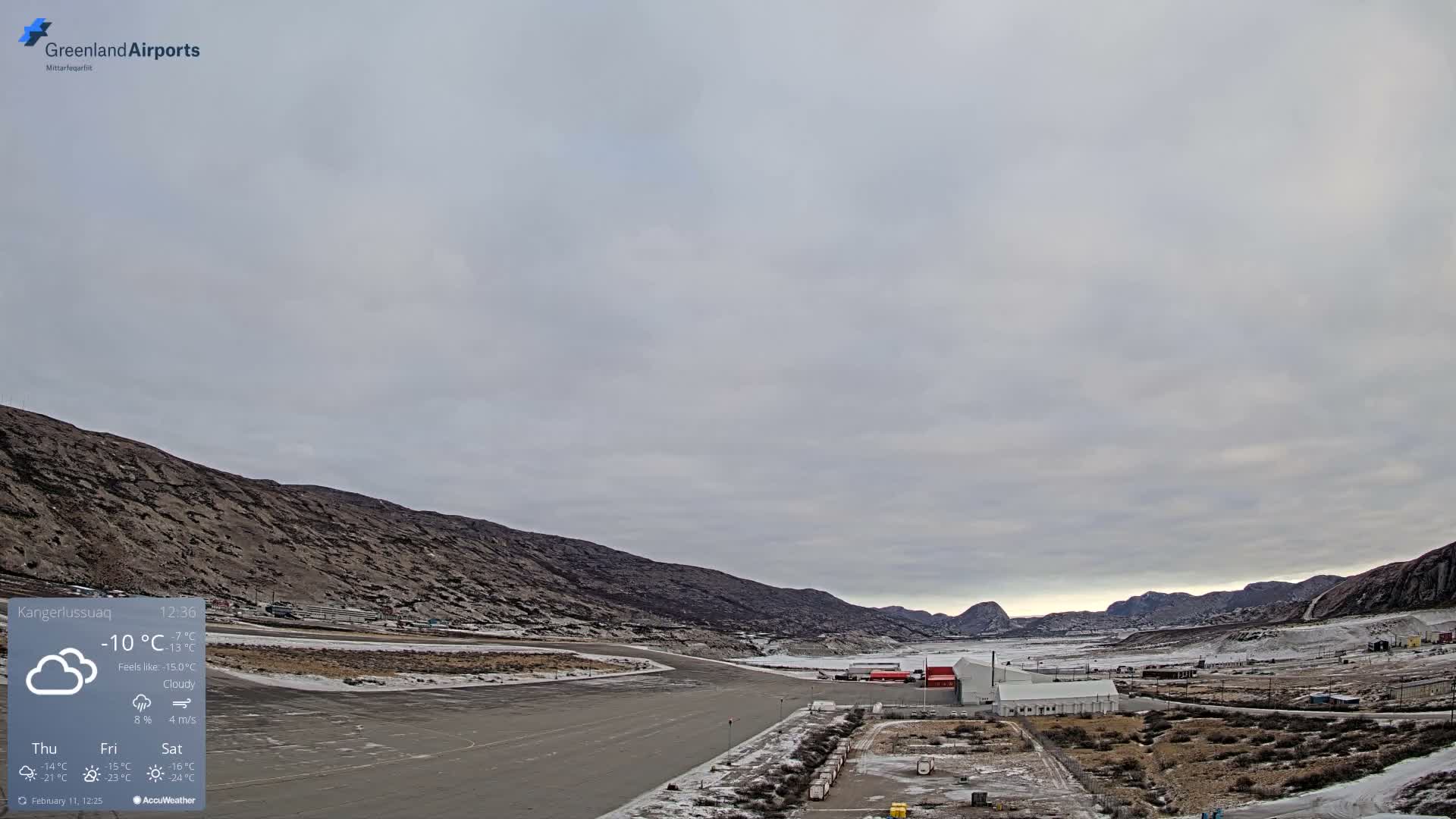 Kangerlussuaq Village & Kangerlussuaq Sondre Stromfjord Airport East Towards View Live Cam SFJ/BGSF - Kangerlussuaq, Qeqqata, Greenland, Denmark
