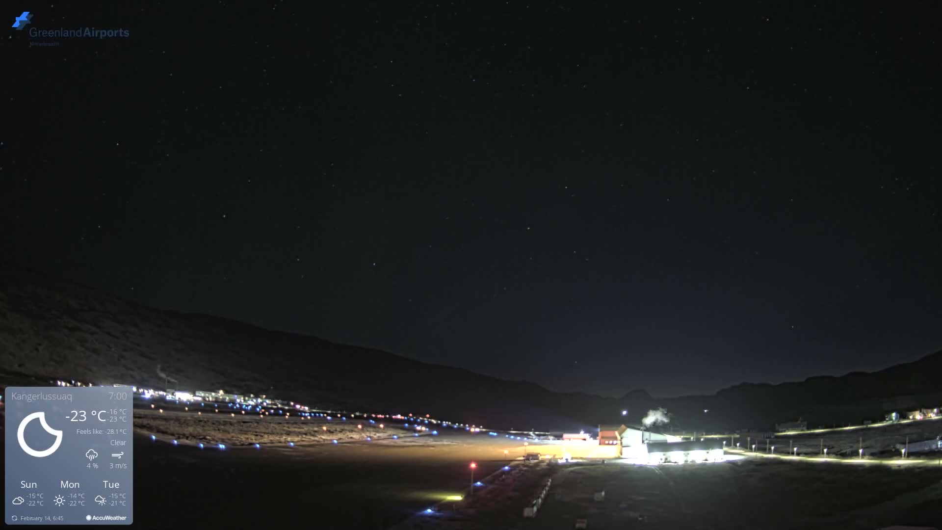 Kangerlussuaq Village & Kangerlussuaq Sondre Stromfjord Airport East Towards View Live Cam SFJ/BGSF - Kangerlussuaq, Qeqqata, Greenland, Denmark