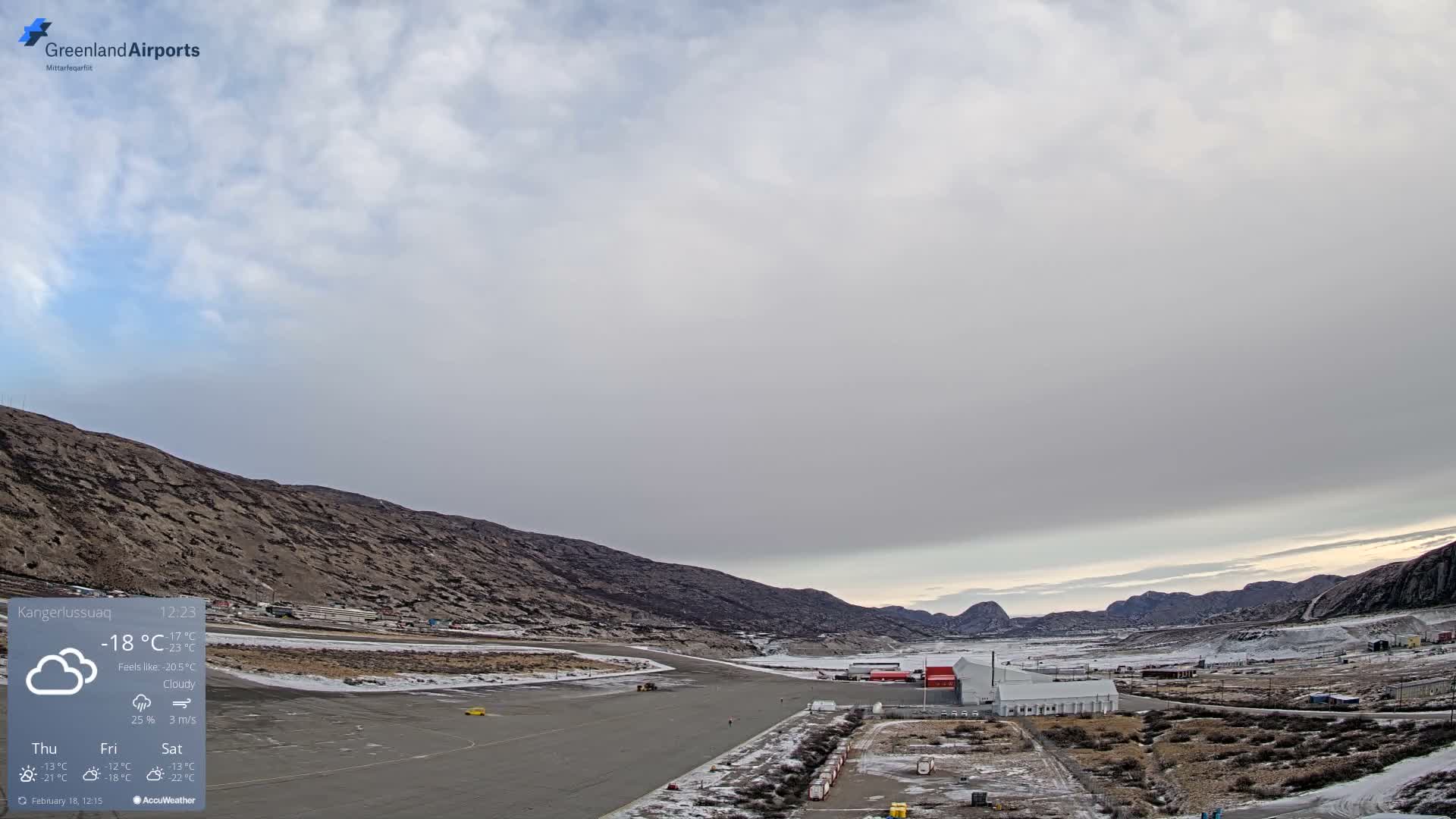 Kangerlussuaq Village & Kangerlussuaq Sondre Stromfjord Airport East Towards View Live Cam SFJ/BGSF - Kangerlussuaq, Qeqqata, Greenland, Denmark