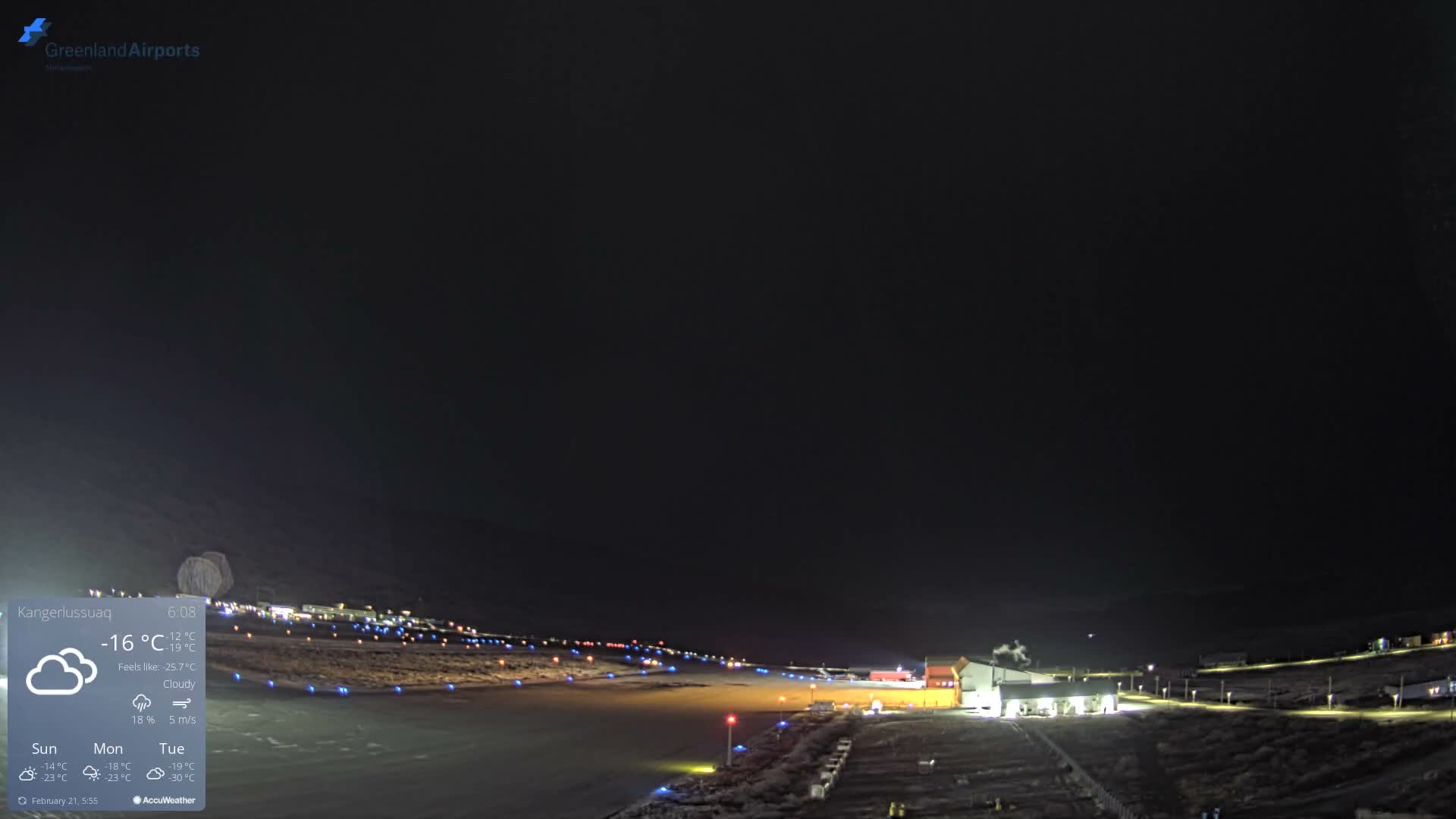 Kangerlussuaq Village & Kangerlussuaq Sondre Stromfjord Airport East Towards View Live Cam SFJ/BGSF - Kangerlussuaq, Qeqqata, Greenland, Denmark