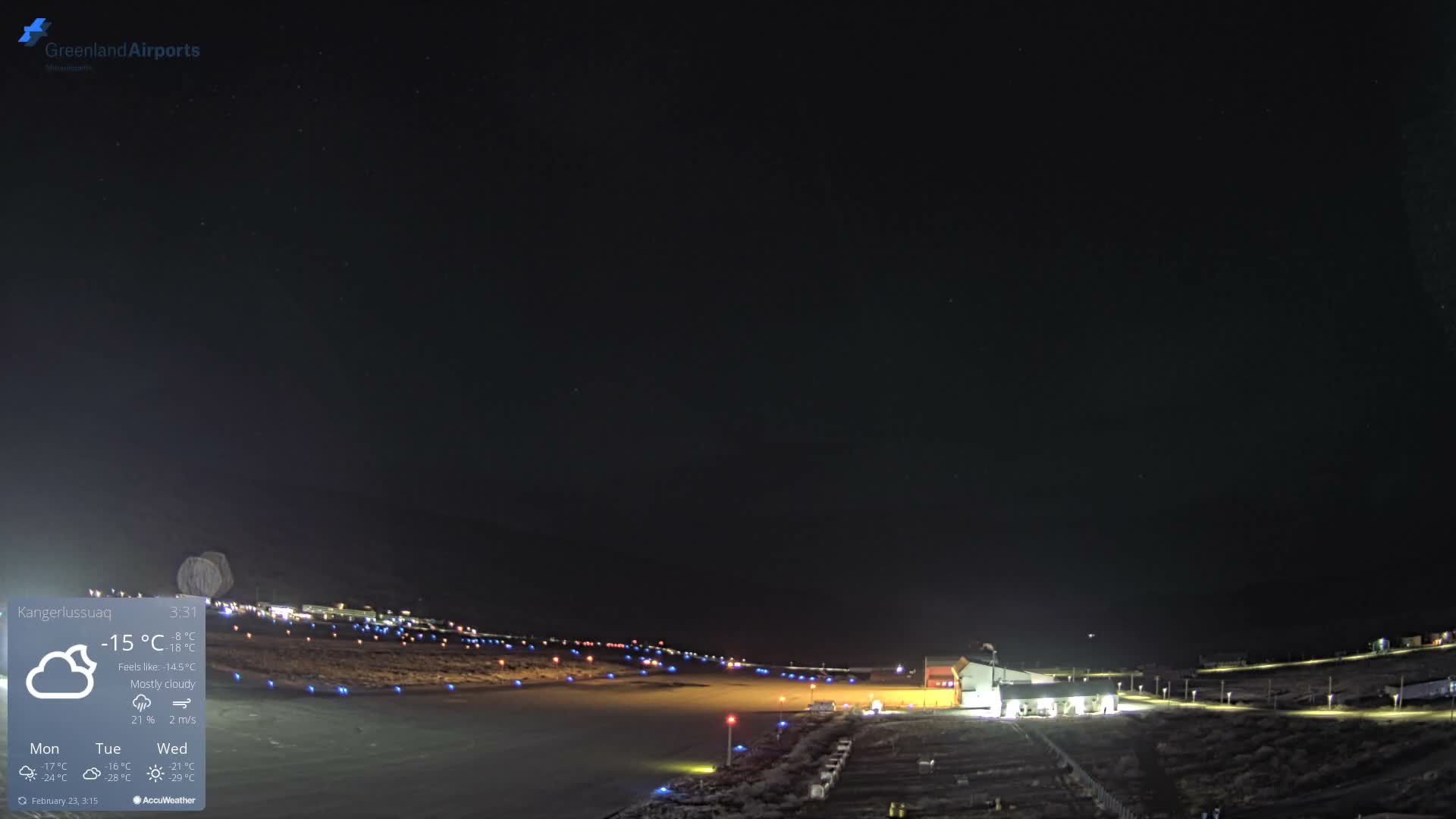 Kangerlussuaq Village & Kangerlussuaq Sondre Stromfjord Airport East Towards View Live Cam SFJ/BGSF - Kangerlussuaq, Qeqqata, Greenland, Denmark