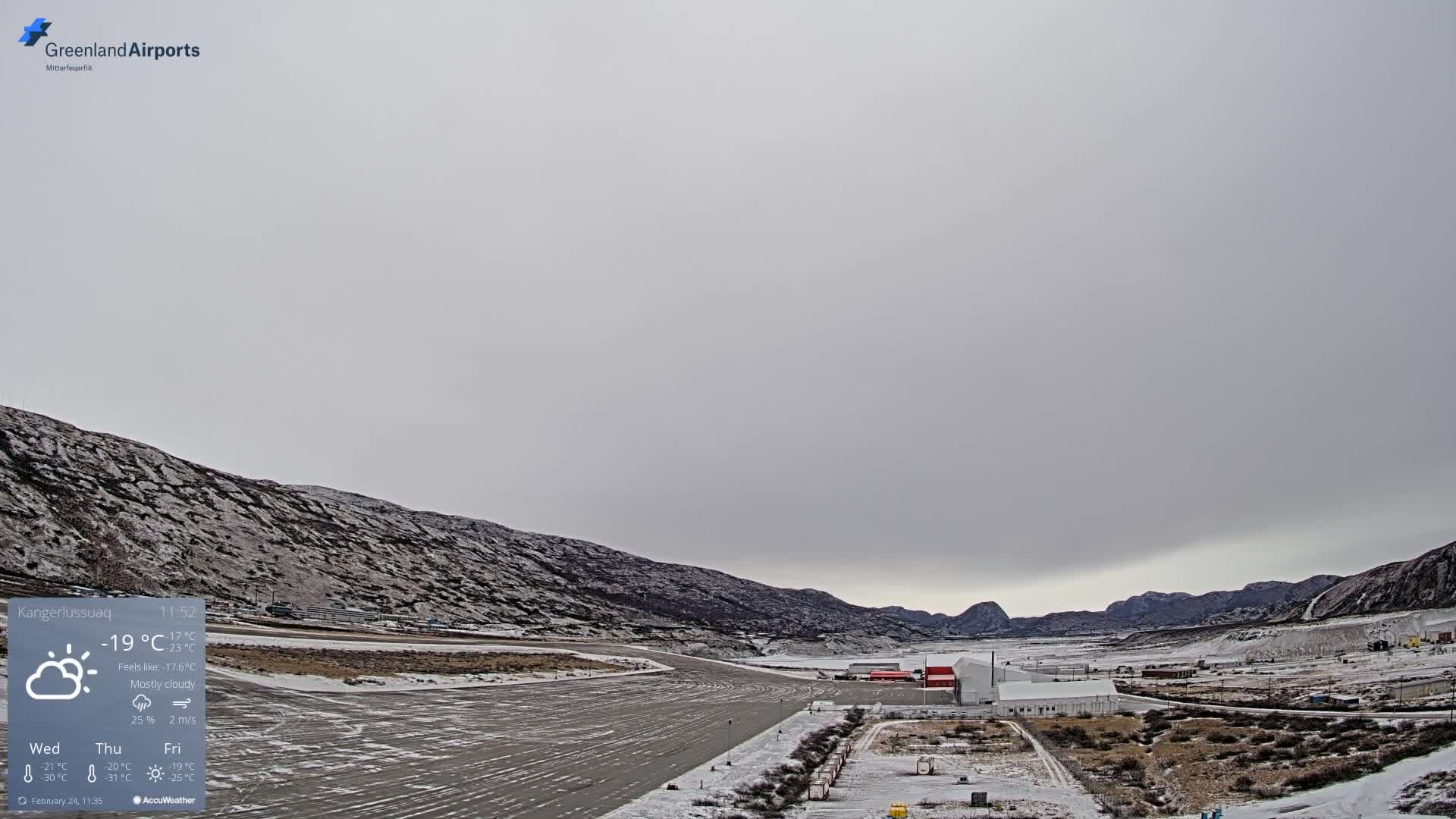 Kangerlussuaq Village & Kangerlussuaq Sondre Stromfjord Airport East Towards View Live Cam SFJ/BGSF - Kangerlussuaq, Qeqqata, Greenland, Denmark