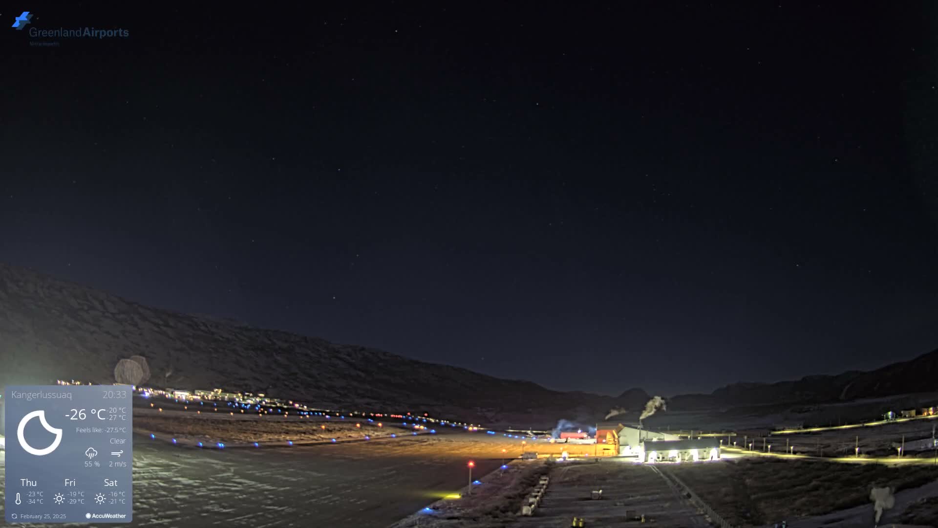 Kangerlussuaq Village & Kangerlussuaq Sondre Stromfjord Airport East Towards View Live Cam SFJ/BGSF - Kangerlussuaq, Qeqqata, Greenland, Denmark