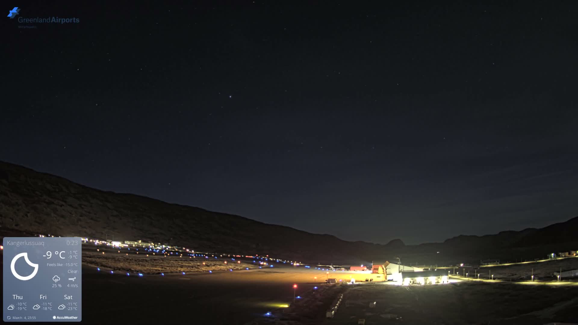 Kangerlussuaq Village & Kangerlussuaq Sondre Stromfjord Airport East Towards View Live Cam SFJ/BGSF - Kangerlussuaq, Qeqqata, Greenland, Denmark