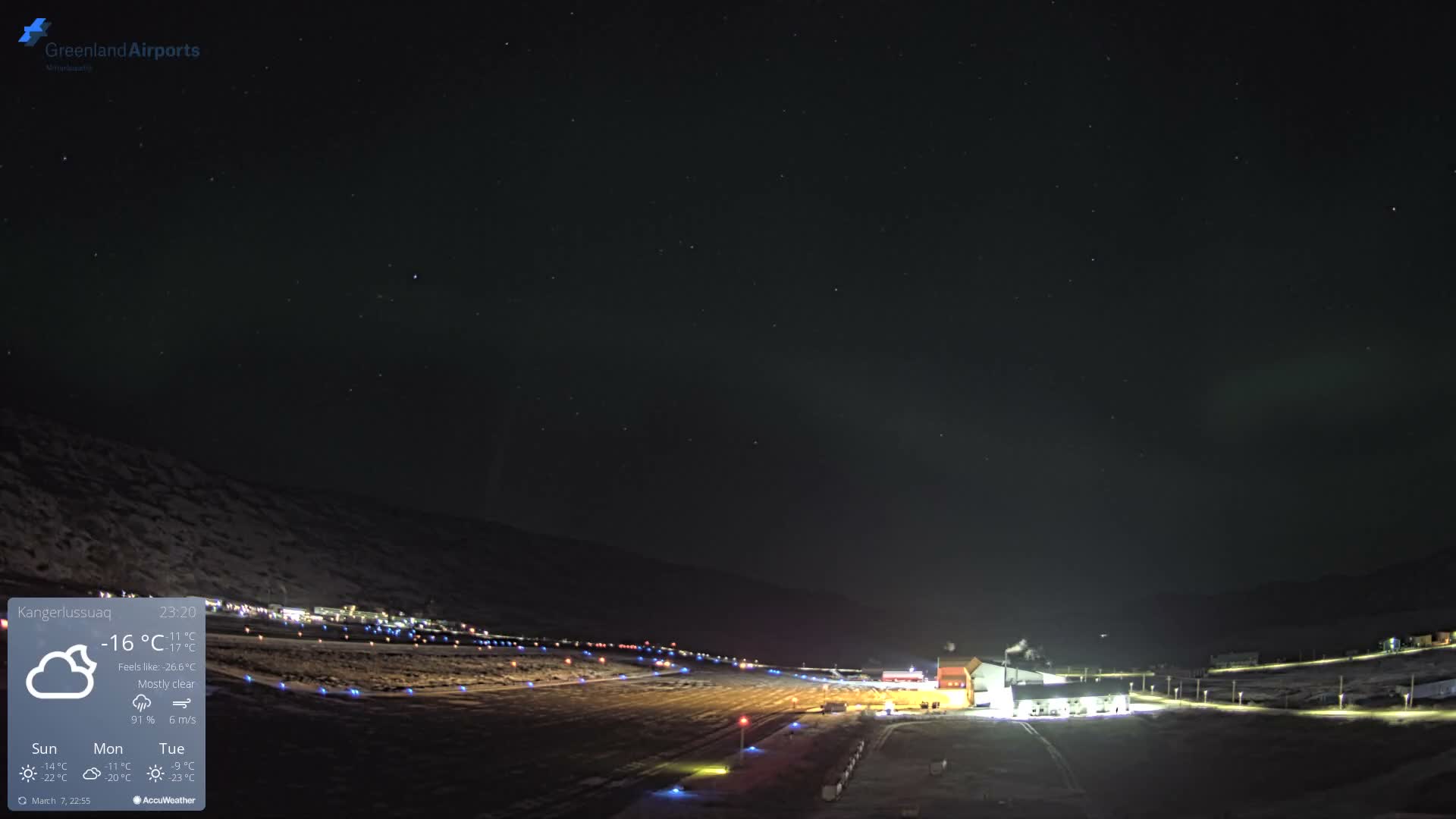 Kangerlussuaq Village & Kangerlussuaq Sondre Stromfjord Airport East Towards View Live Cam SFJ/BGSF - Kangerlussuaq, Qeqqata, Greenland, Denmark