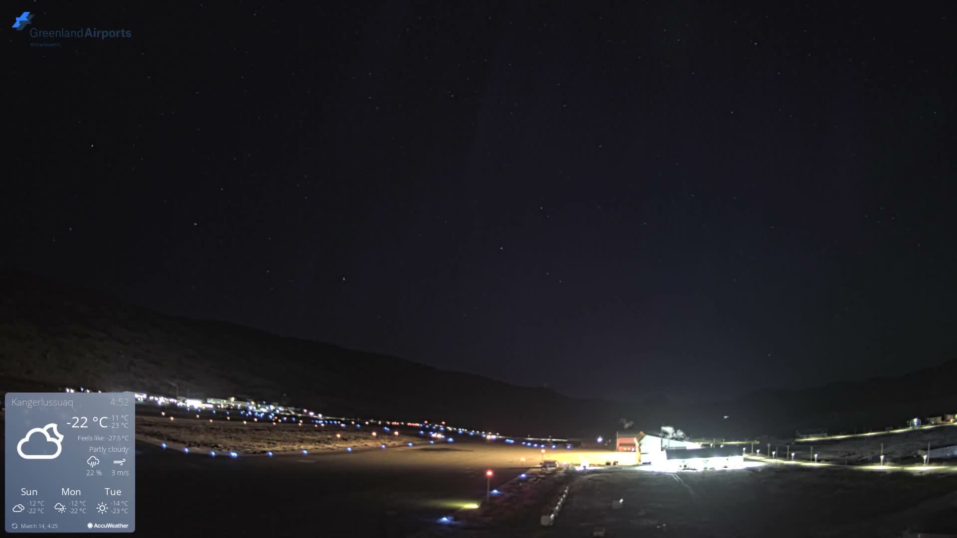 Kangerlussuaq Village & Kangerlussuaq Sondre Stromfjord Airport East Towards View Live Cam SFJ/BGSF - Kangerlussuaq, Qeqqata, Greenland, Denmark