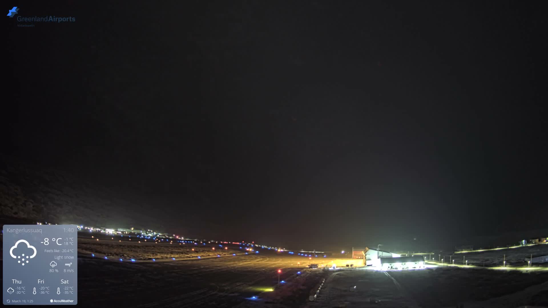 Kangerlussuaq Village & Kangerlussuaq Sondre Stromfjord Airport East Towards View Live Cam SFJ/BGSF - Kangerlussuaq, Qeqqata, Greenland, Denmark