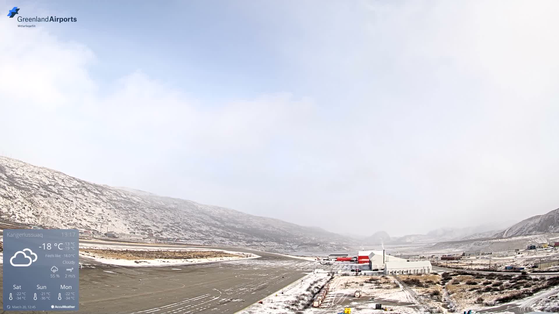 Kangerlussuaq Village & Kangerlussuaq Sondre Stromfjord Airport East Towards View Live Cam SFJ/BGSF - Kangerlussuaq, Qeqqata, Greenland, Denmark
