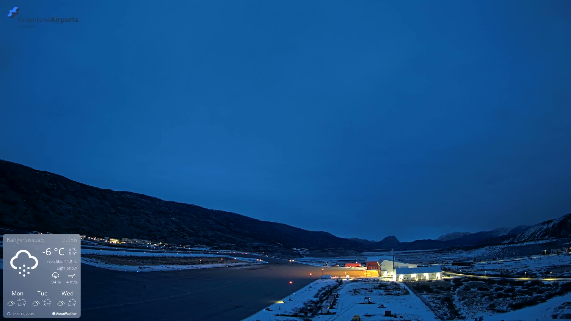 Kangerlussuaq Village & Kangerlussuaq Sondre Stromfjord Airport East Towards View Live Cam SFJ/BGSF - Kangerlussuaq, Qeqqata, Greenland, Denmark