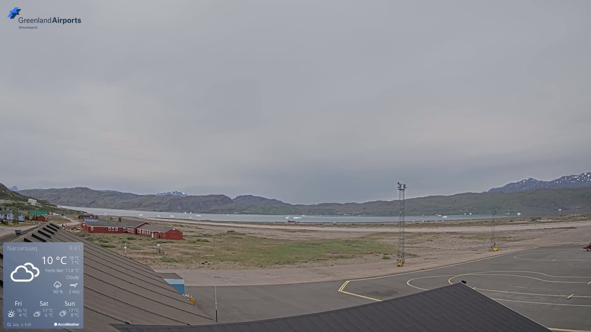 Narsarsuaq Village & Narsarsuaq International Airport West Towards Live Cam UAK / BGBW - Narsarsuaq, Kujalleq, Greenland, Denmark