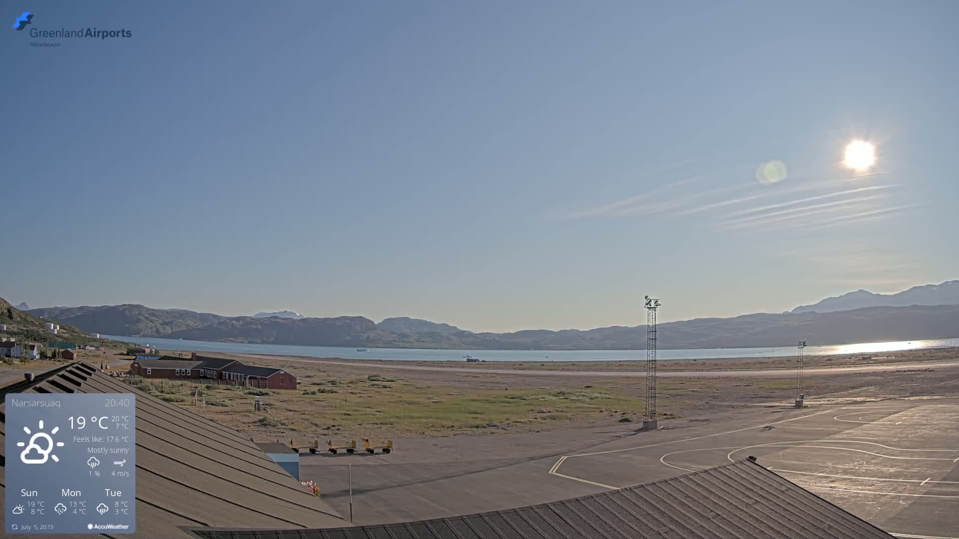 Narsarsuaq Village & Narsarsuaq International Airport West Towards Live Cam UAK / BGBW - Narsarsuaq, Kujalleq, Greenland, Denmark