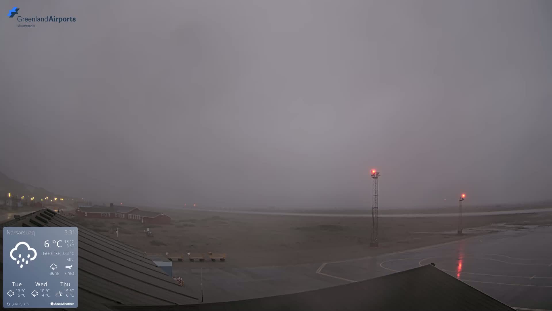 Narsarsuaq Village & Narsarsuaq International Airport West Towards Live Cam UAK / BGBW - Narsarsuaq, Kujalleq, Greenland, Denmark