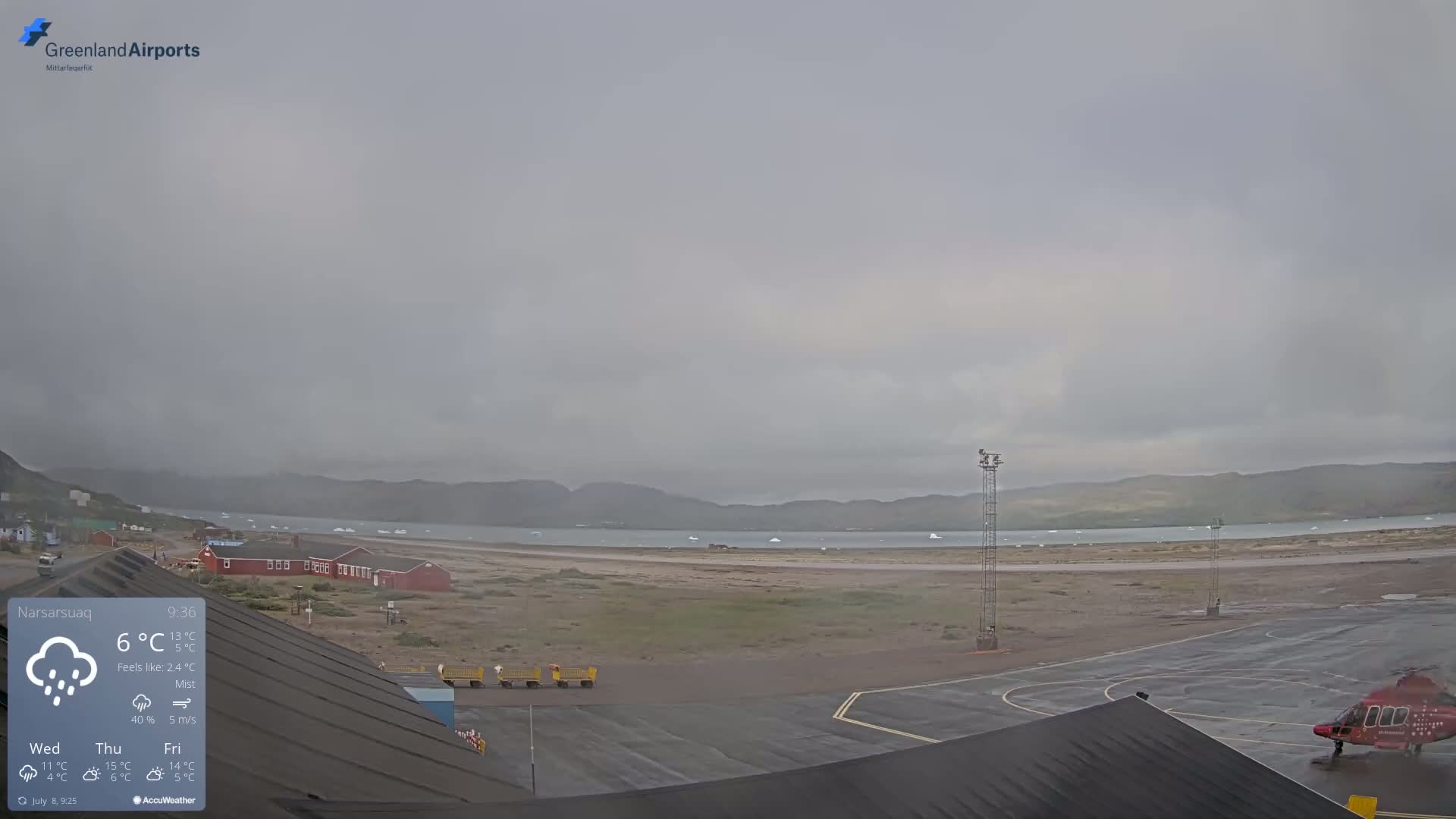 Narsarsuaq Village & Narsarsuaq International Airport West Towards Live Cam UAK / BGBW - Narsarsuaq, Kujalleq, Greenland, Denmark
