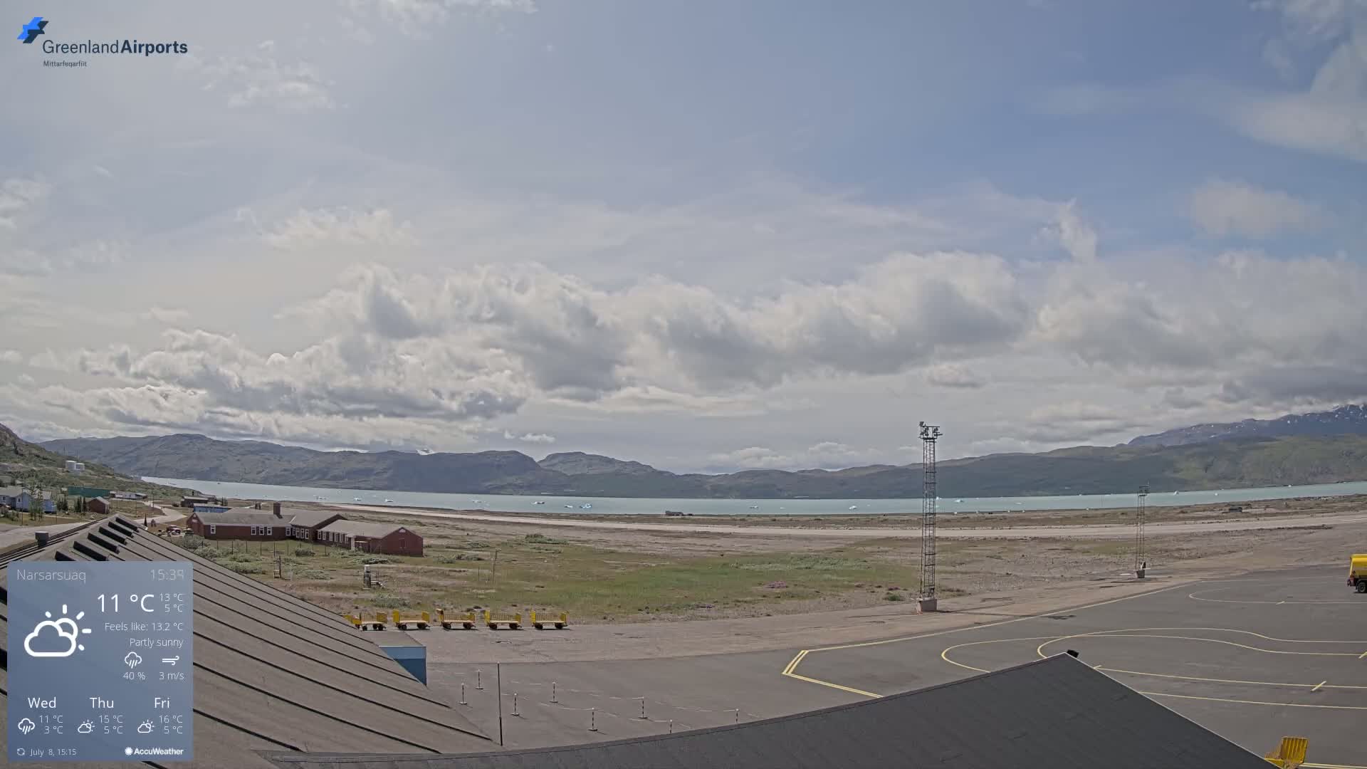 Narsarsuaq Village & Narsarsuaq International Airport West Towards Live Cam UAK / BGBW - Narsarsuaq, Kujalleq, Greenland, Denmark